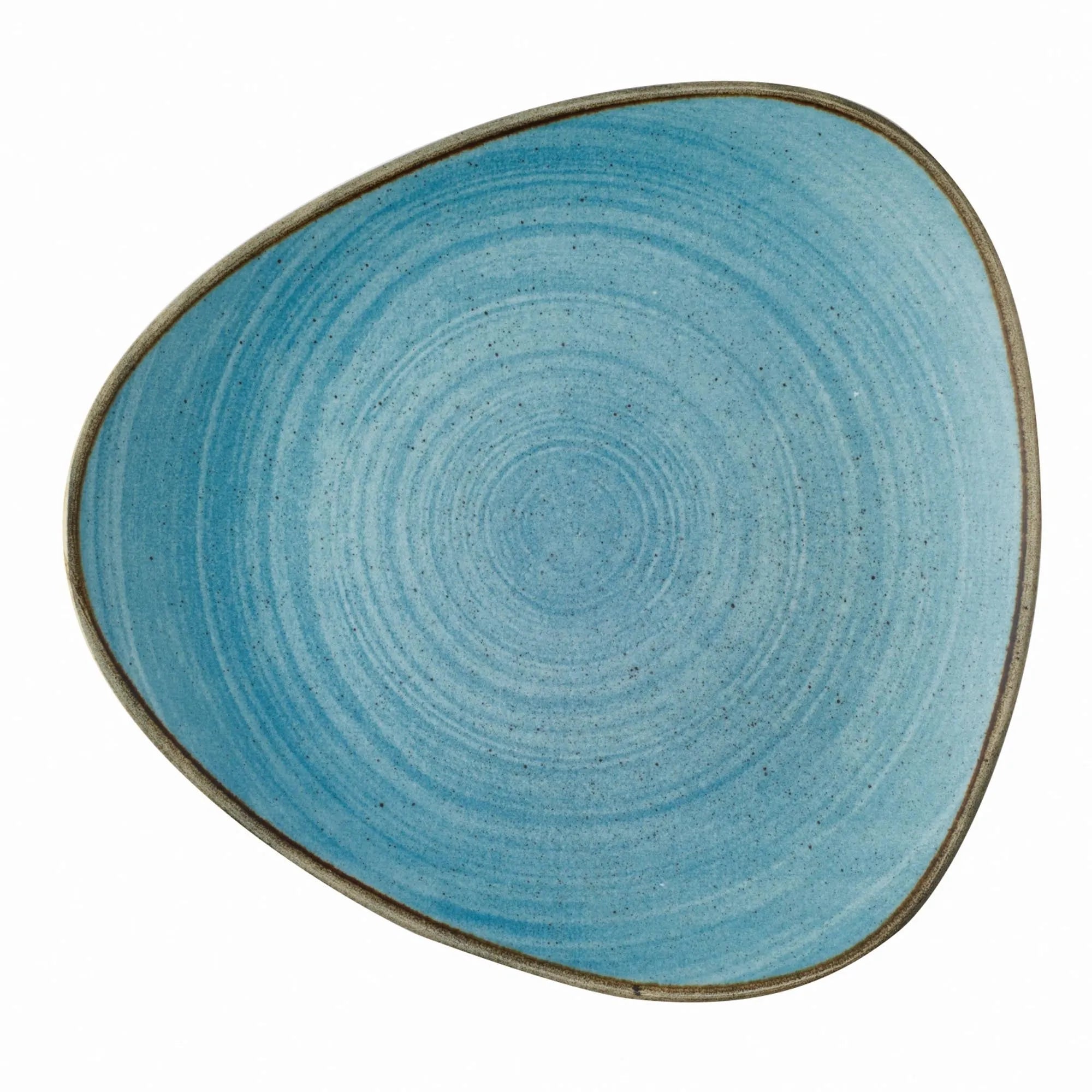 Stonecast Raw Blue Triangel Teller flach 22.9cm - KAQTU Design