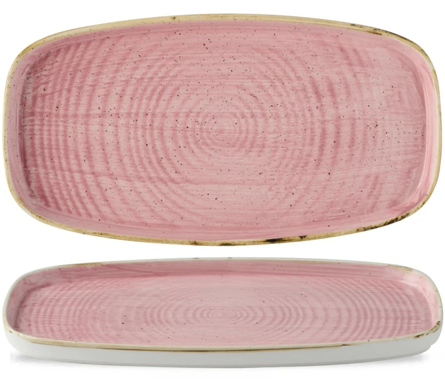 Stonecast Chefs Walled Oblong Platte Petal Pink 35x18.5 cm