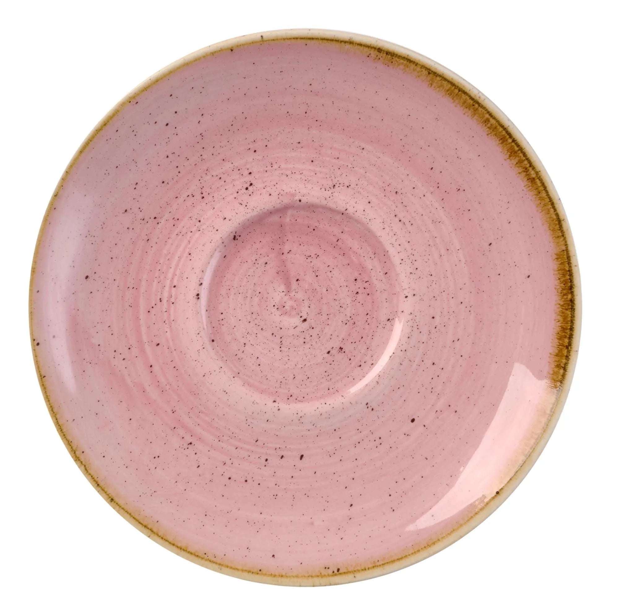 Elegante 15,6 cm Porzellanuntertasse in zartem Petal Pink von Churchill, ideal für Cappuccino, spülmaschinenfest und stilvoll.