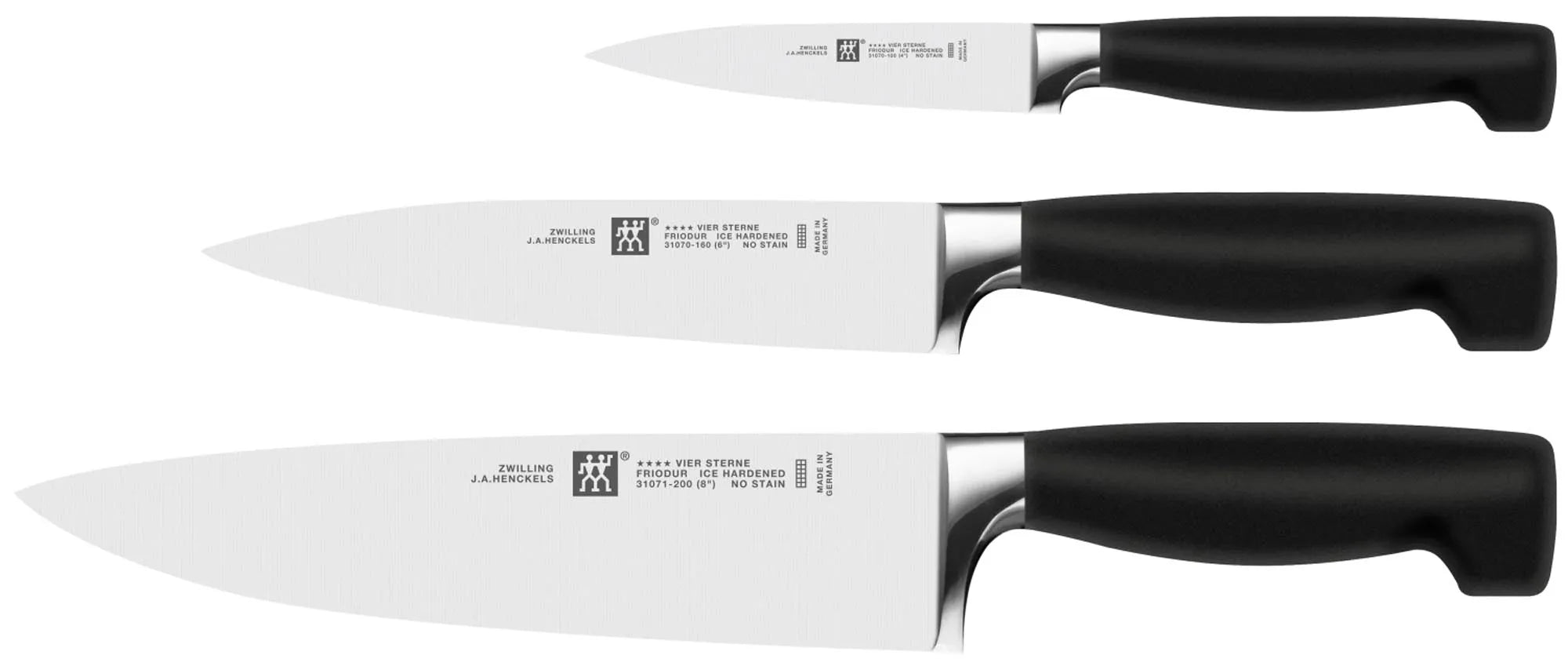 Four Star Messerset, 3-tlg. (Spick-, Fleisch-, Kochmesser) - KAQTU Design