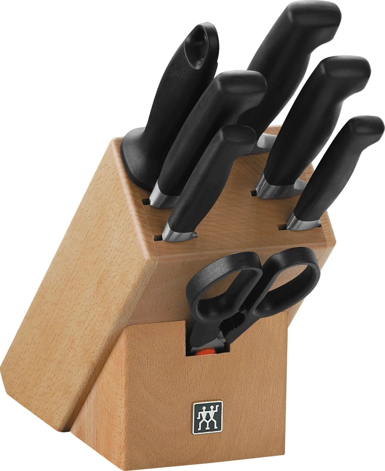 Eleganter 8-tlg. Zwilling Four Star Messerblock aus Buche, rostfreier Spezialstahl, scharf, langlebig, stilvoller Küchenhelfer.