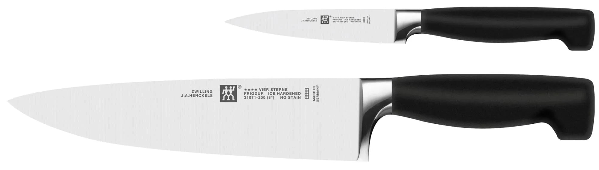 Das Zwilling Four Star Messerset: Spick- & Kochmesser aus rostfreiem Spezialstahl, scharf, langlebig, ergonomisch, vielseitig.