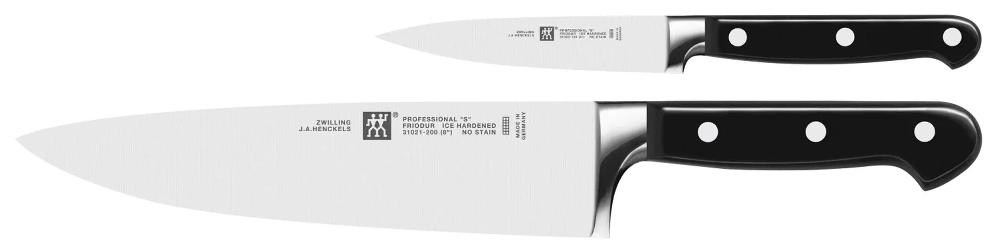 Zwilling Professional "S" Messerset: 2-tlg., scharfe Klingen, ergonomische Griffe, ideal für Kochliebhaber und Profis.