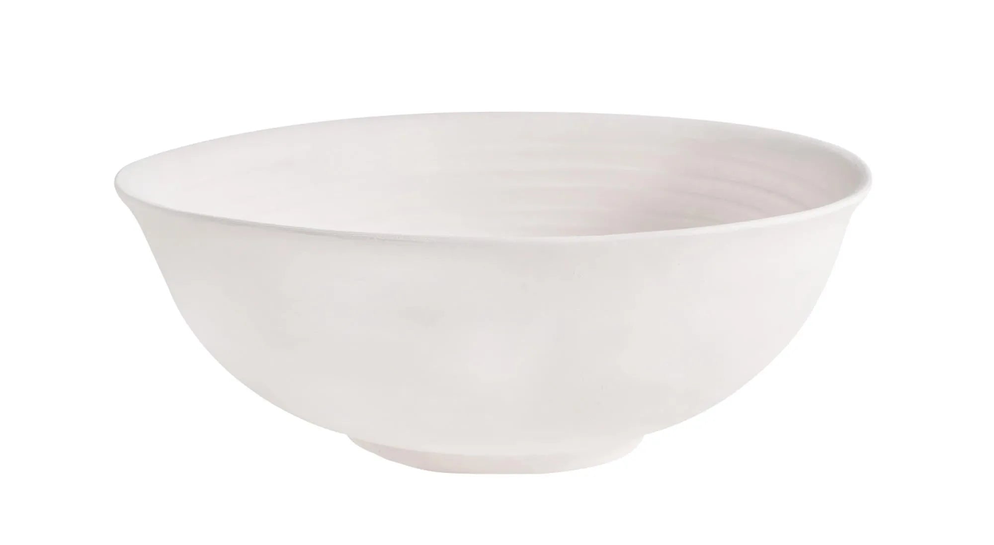 Elegante, weiße Gourmetschale (21cm, H8cm) aus Porzellan von Royale Italy. Ideal für Salate, Pasta, Desserts. Spülmaschinenfest.