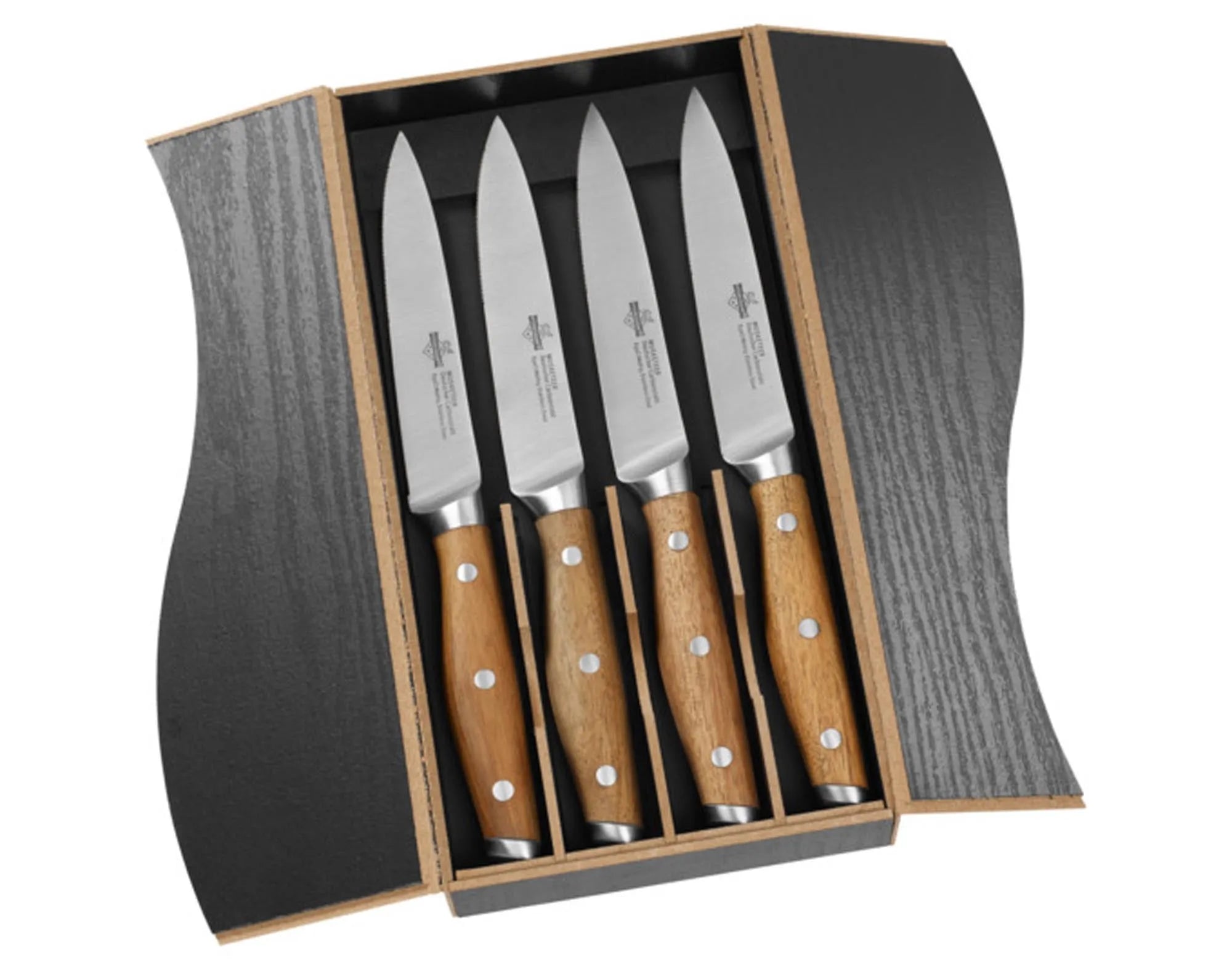 Steakmesserset Premium 4-teilig in  präsentiert im Onlineshop von KAQTU Design AG. Grillzubehör ist von STEAK CHAMP