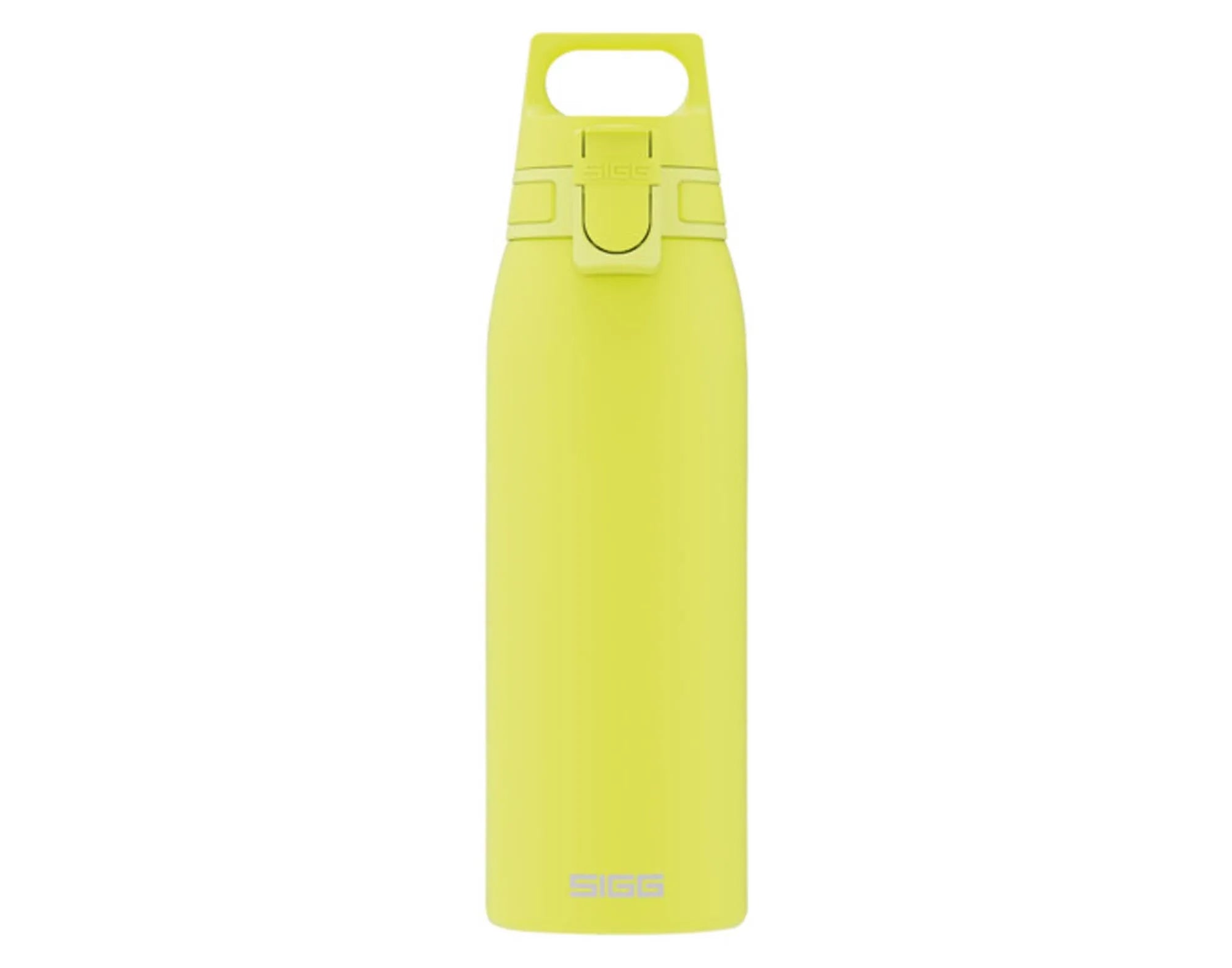 SIGG Bottle Shield One 1L: Leichtes Aluminium, zitroniges Design, BPA-frei, isoliert, kratzfest, ideal für Sport & Freizeit.