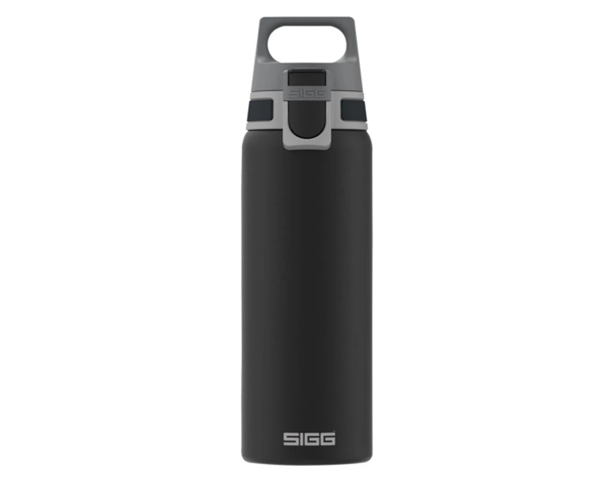 SIGG Trinkflasche 0.75L: robust, BPA-frei, auslaufsicher, ergonomisch, schwarz, ideal für Sport & Reisen.