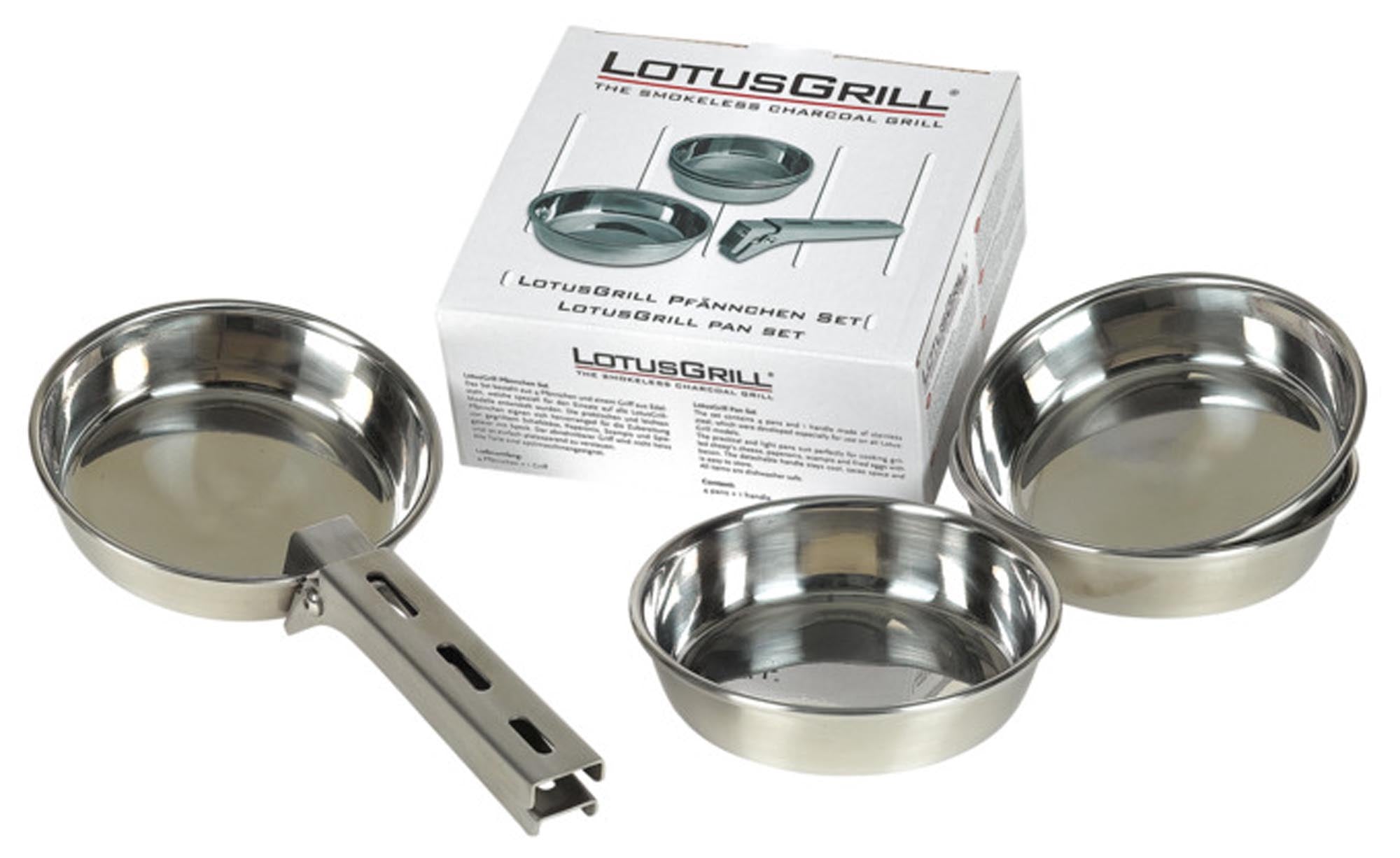 Pfännchen-Set Inox 4-teilig in  präsentiert im Onlineshop von KAQTU Design AG. Grillzubehör ist von LOTUS GRILL