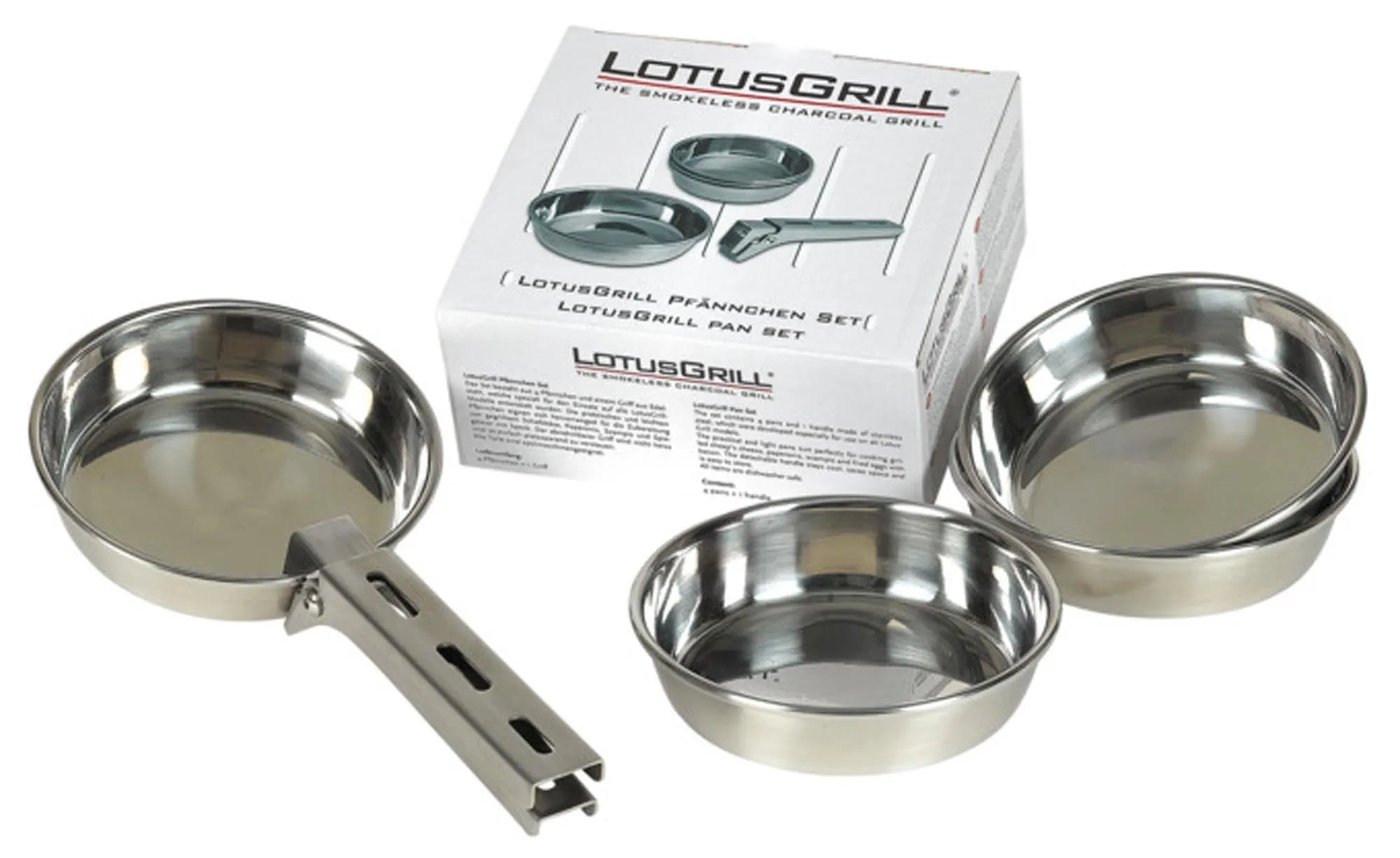 Pfännchen-Set Inox 4-teilig in  präsentiert im Onlineshop von KAQTU Design AG. Grillzubehör ist von LOTUS GRILL