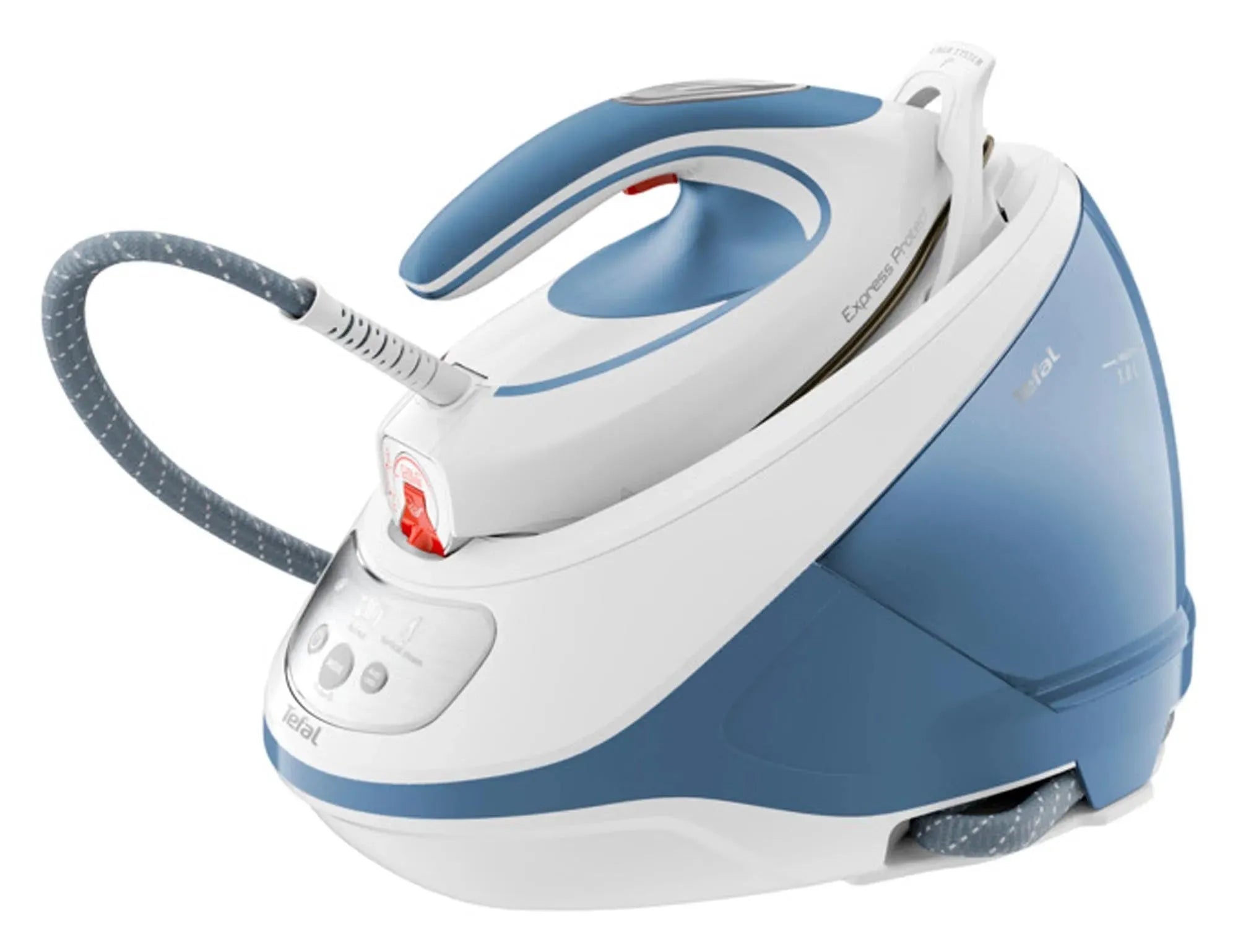 Die TEFAL Dampfstation Express Protect: kraftvoller Dampfdruck, Anti-Kalk, Autoclean-Sohle, sicher und effizient.