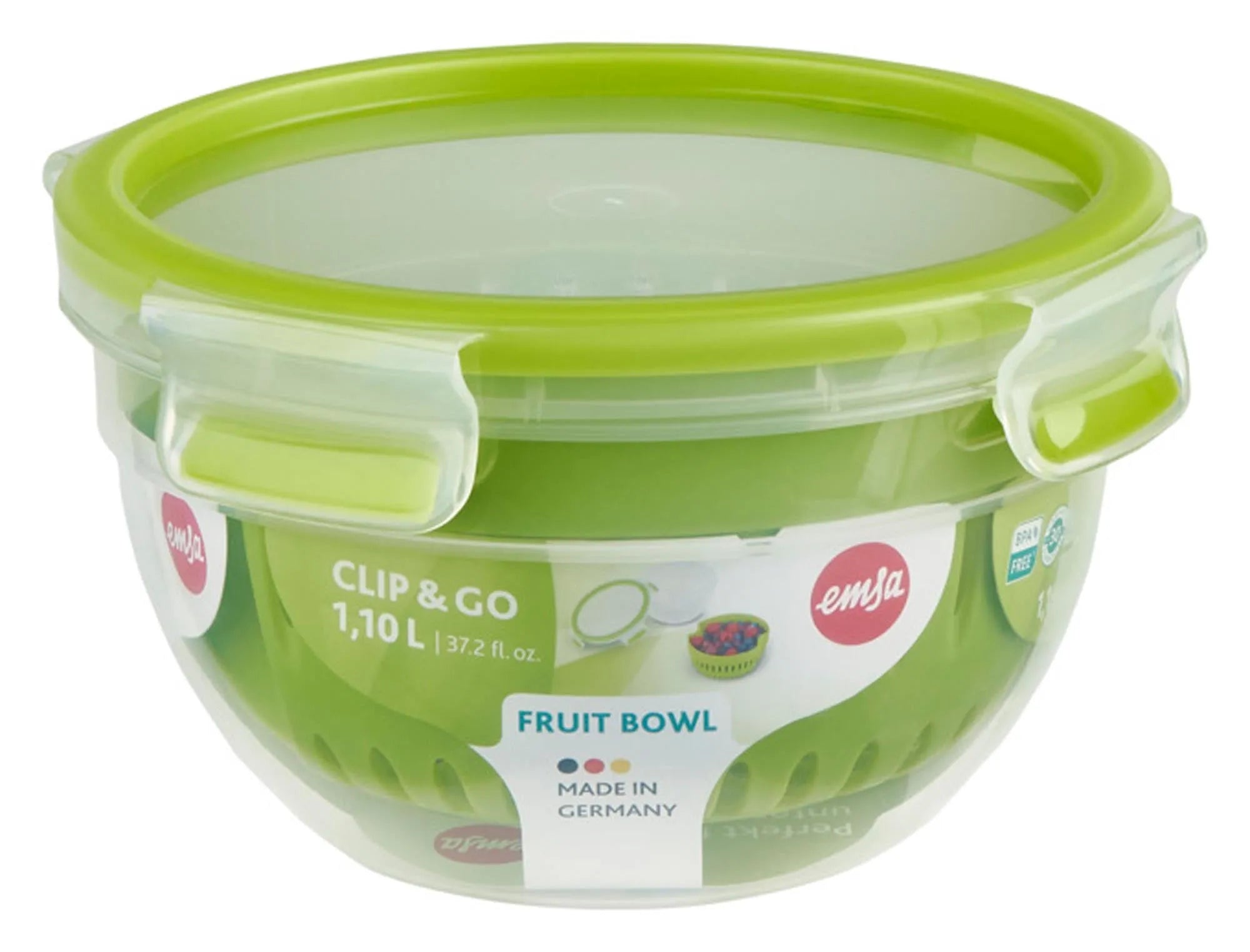 Frischhaltedose Clip & Go Fruit Bowl 1.1 l in  präsentiert im Onlineshop von KAQTU Design AG. Aufbewahrungsdose ist von EMSA