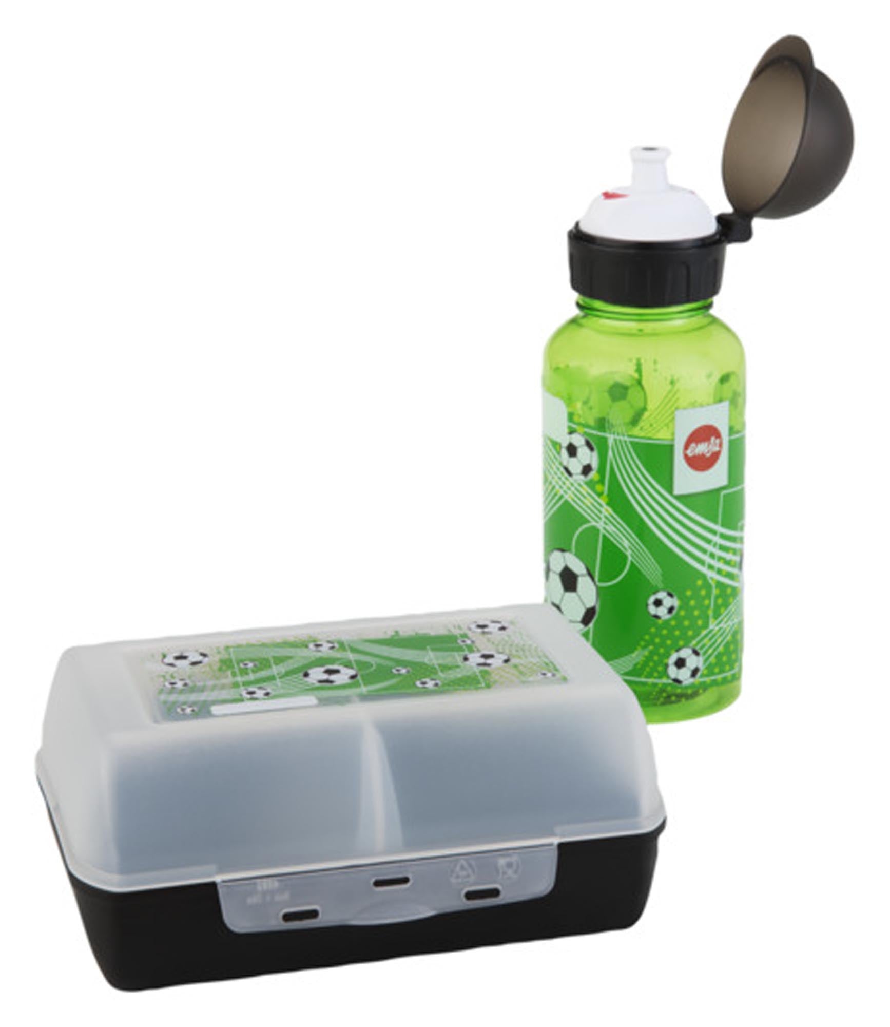 Trinkflasche und Dose Kids Set Fussball in  präsentiert im Onlineshop von KAQTU Design AG. Flasche ist von EMSA