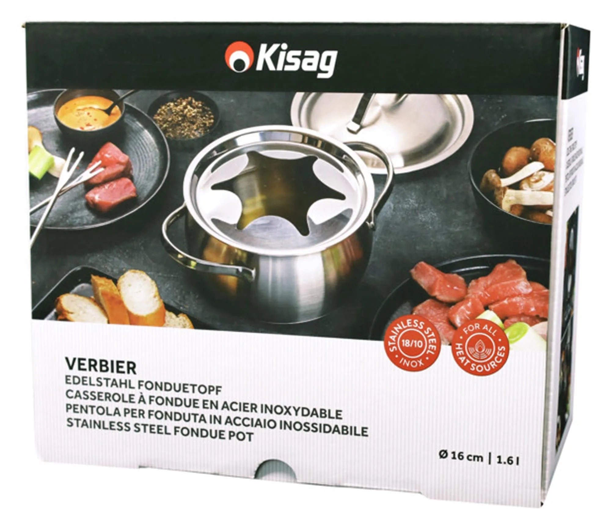 Eleganter KISAG Verbier Topf, 16 cm, ideal für Bourguignon.