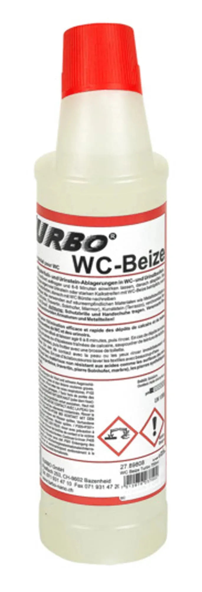 TURBO WC Beize 750 ml: Kraftvoller Reiniger für Toiletten, entfernt Kalk & Urinstein, hemmt Bakterien, frischer Duft, einfache Anwendung.