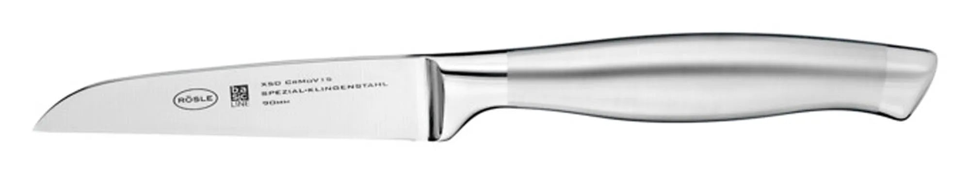 RÖSLE Gemüsemesser 9 cm: Scharfe, rostfreie Edelstahlklinge, ergonomischer Griff, ideal für präzises Schneiden von Gemüse.