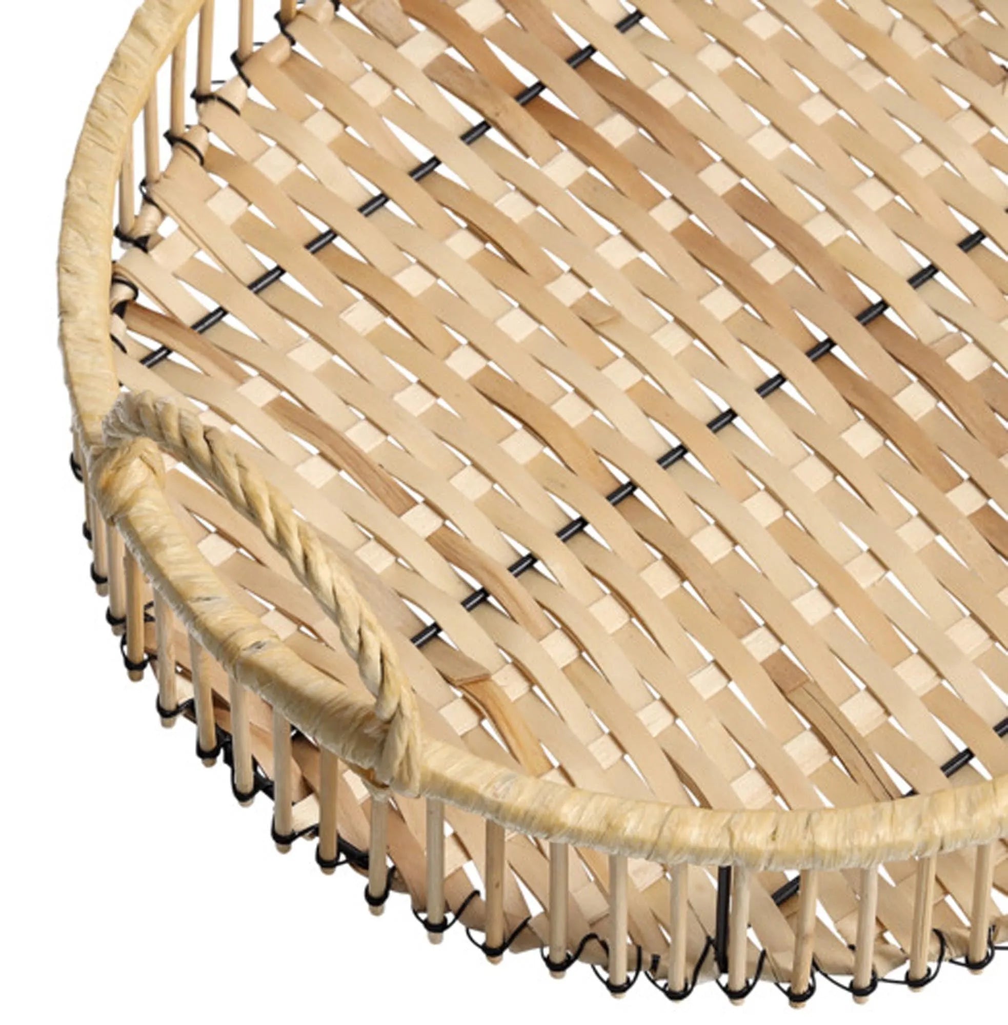 Stilvolles Rattan-Dekotablett 32x32x12 cm von ZELLER PRESENT.