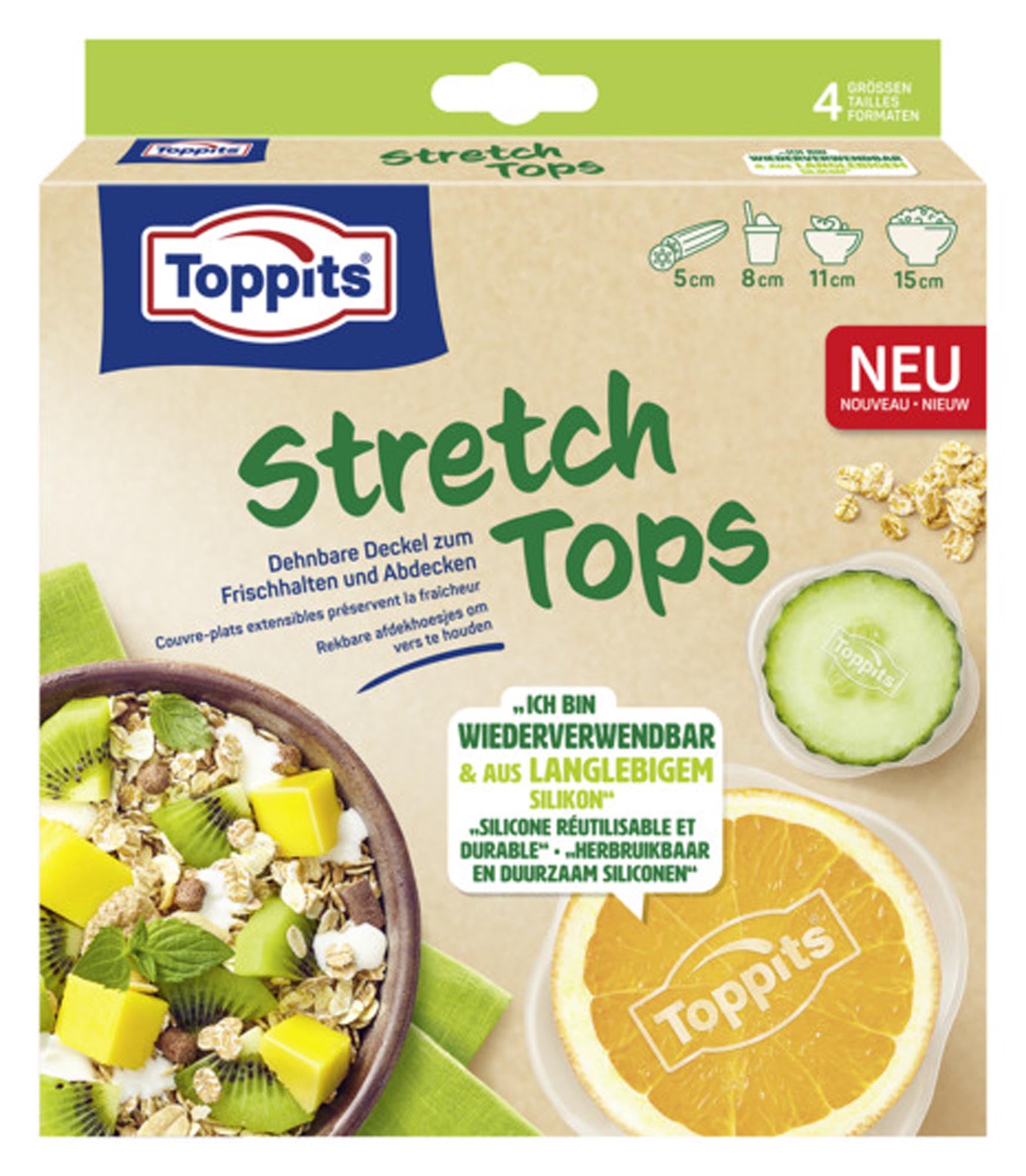 Frischhaltedeckel Stretch Tops 4-teilig in  präsentiert im Onlineshop von KAQTU Design AG. Küchenhelfer ist von TOPPITS