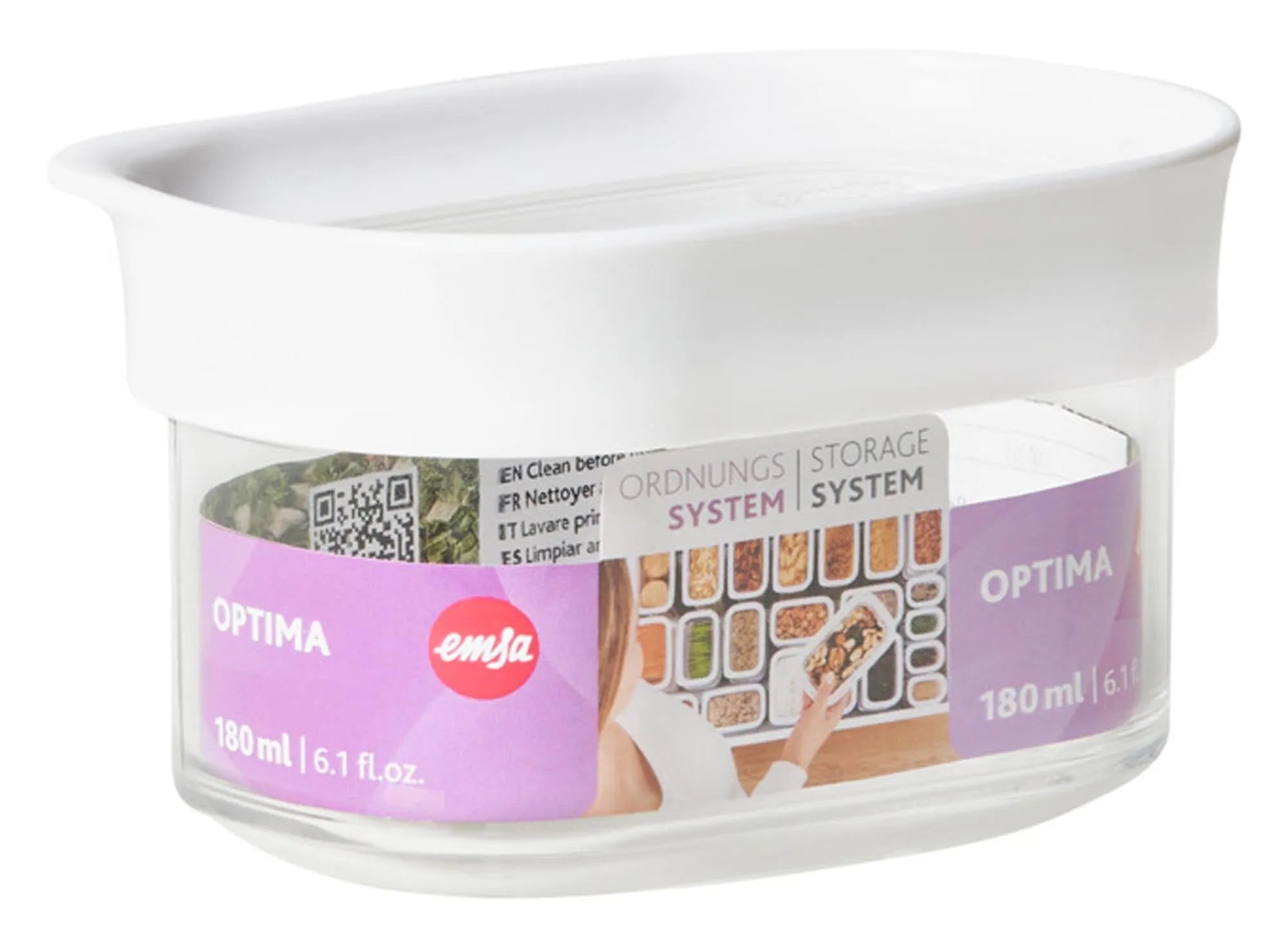 Die EMSA Dose Optima 0.18l: Perfekt für kleine Mengen, luftdicht, BPA-frei, spülmaschinenfest und platzsparend.