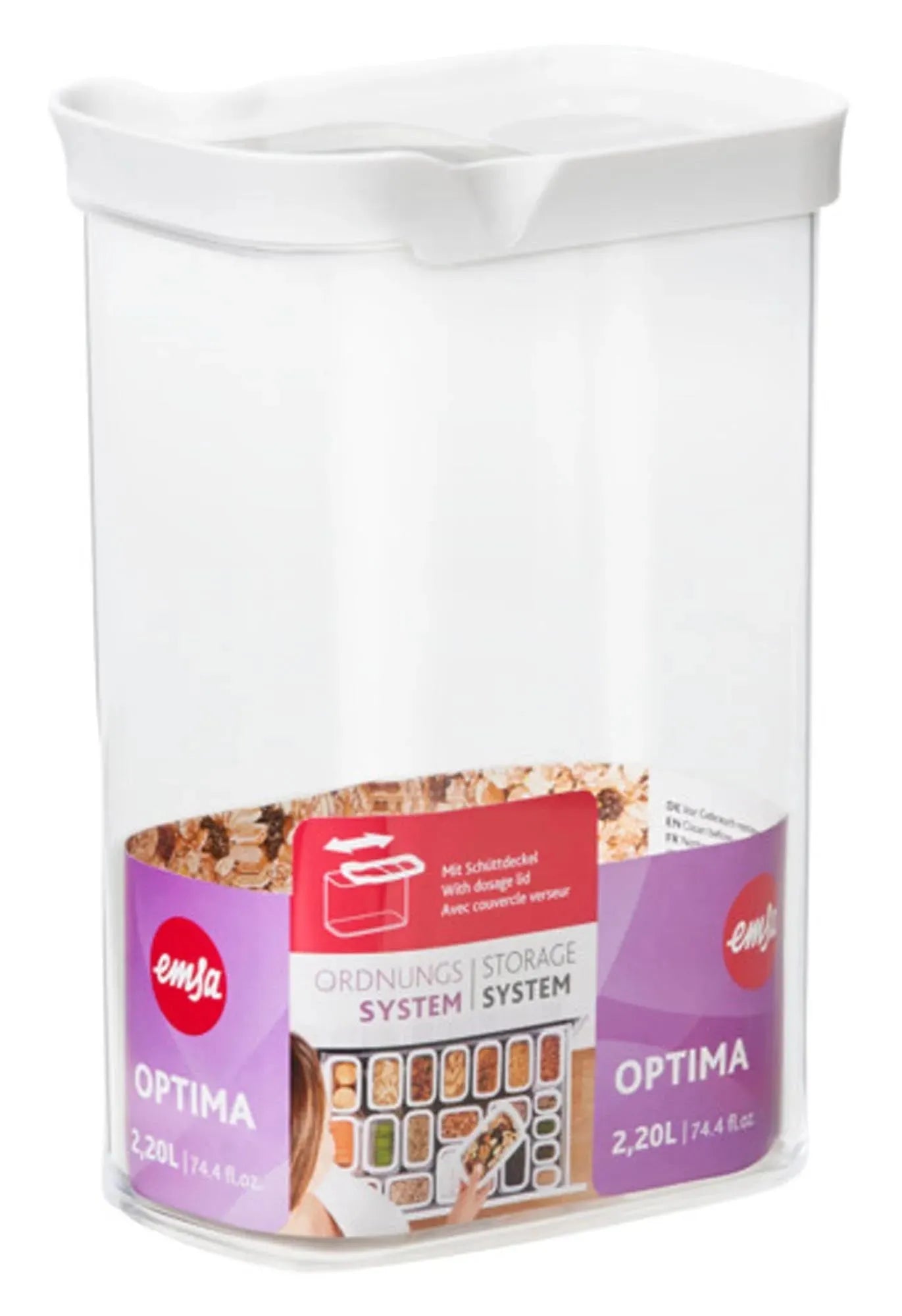 Schüttdose Optima eckig 2.2 l in  präsentiert im Onlineshop von KAQTU Design AG. Aufbewahrungsdose ist von EMSA