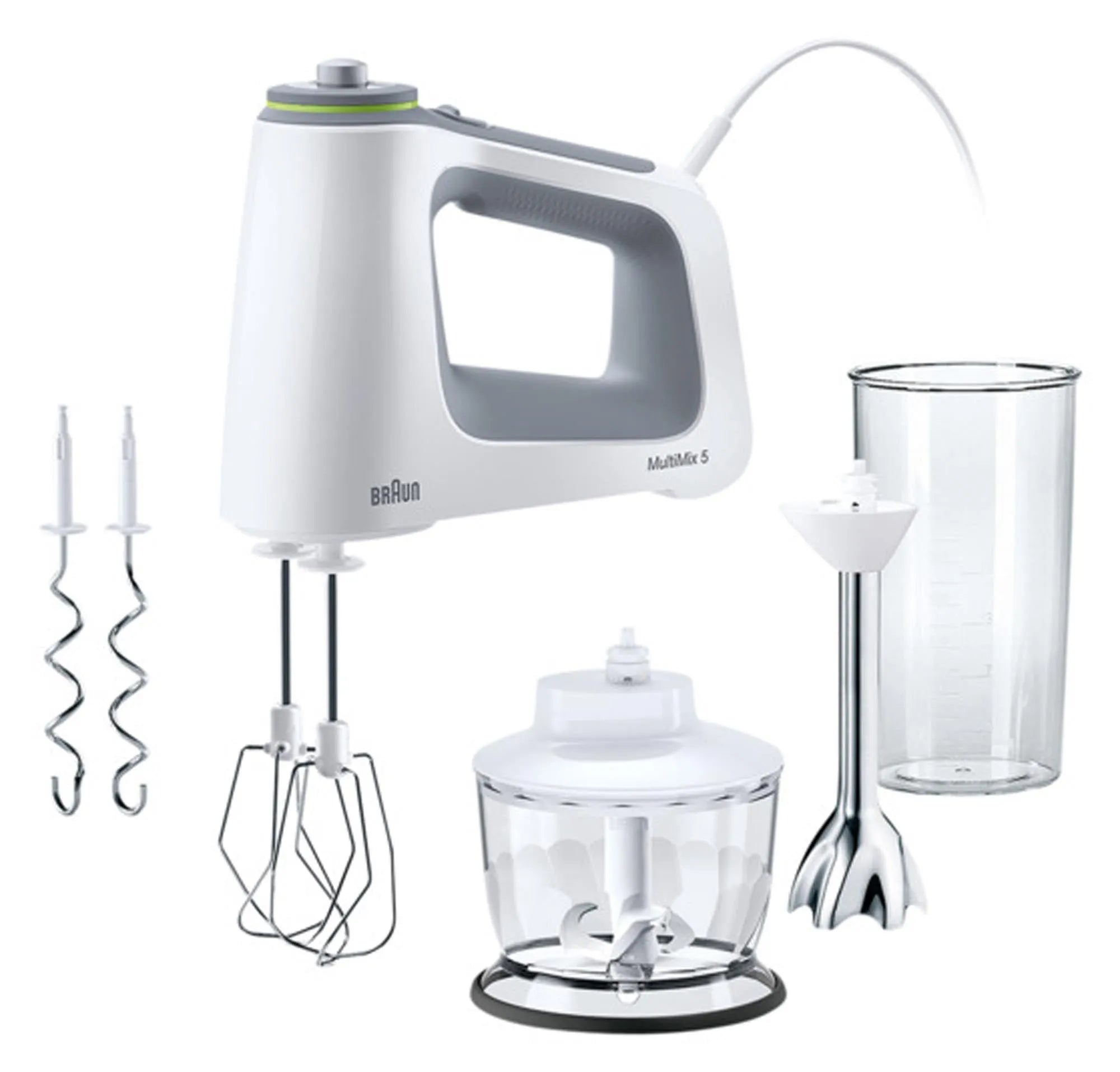 Leistungsstarker BRAUN Handmixer MultiMix 5: 5 Geschwindigkeiten, Turbo-Funktion, ergonomisch, spülmaschinenfest, ideal für Teige.