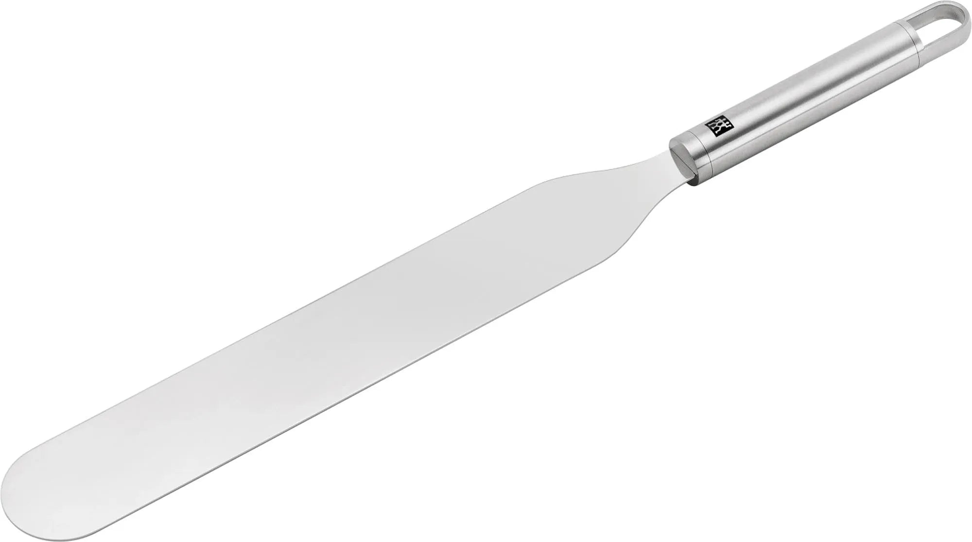 Die 39,9 cm Zwilling Pro Palette aus 18/10 Edelstahl ist rostfrei, langlebig, ergonomisch und spülmaschinenfest – ein vielseitiger Küchenhelfer.