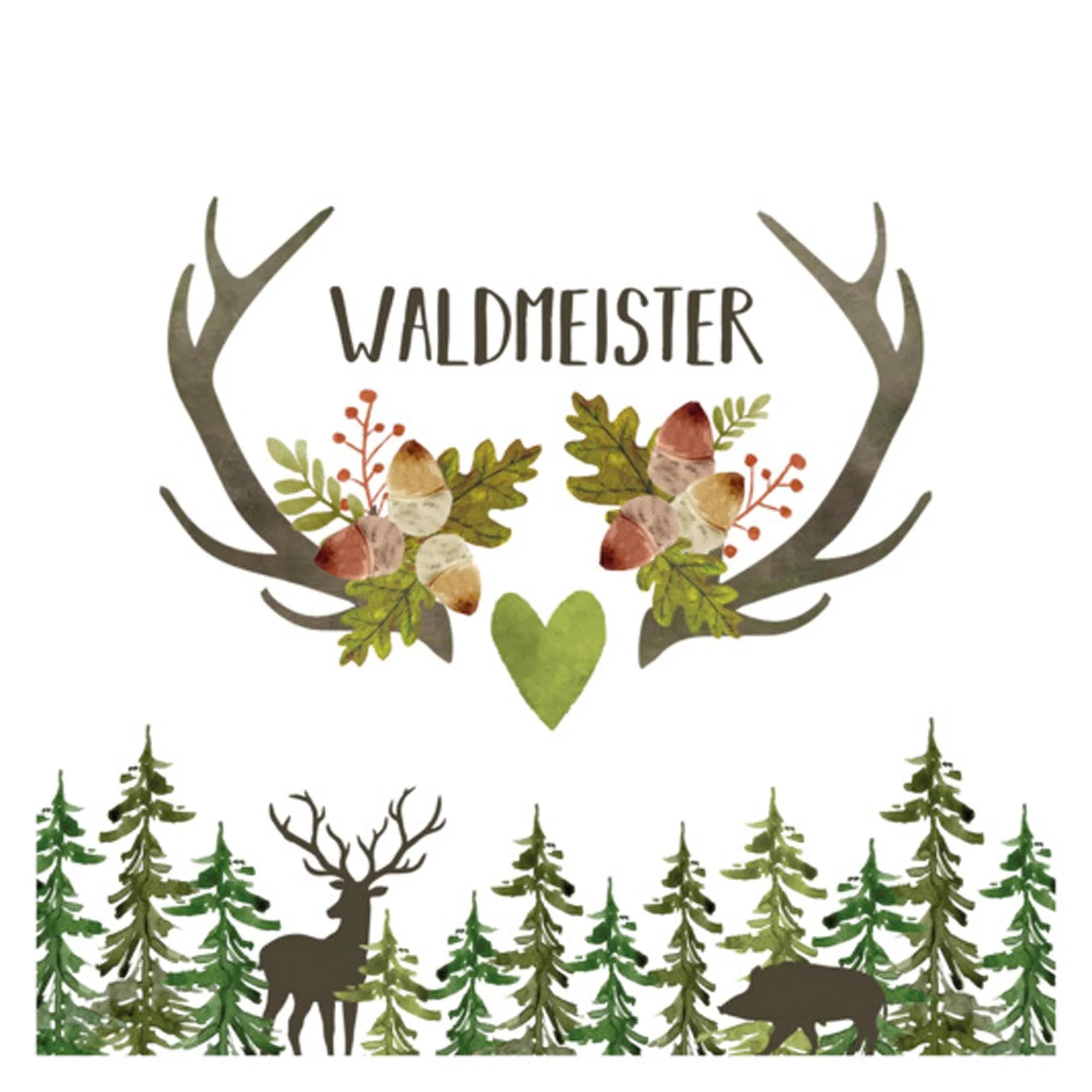 Servietten Waldmeister 33x33 cm in  präsentiert im Onlineshop von KAQTU Design AG. Servietten ist von PPD