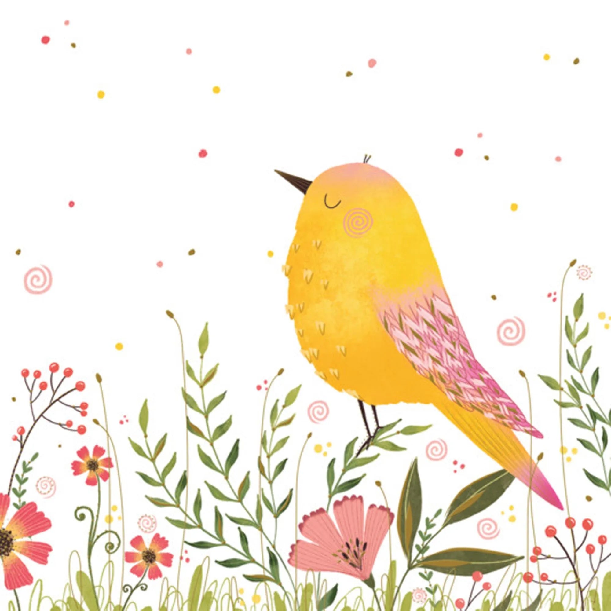 Servietten Bird yellow 33x33 cm in  präsentiert im Onlineshop von KAQTU Design AG. Servietten ist von PPD