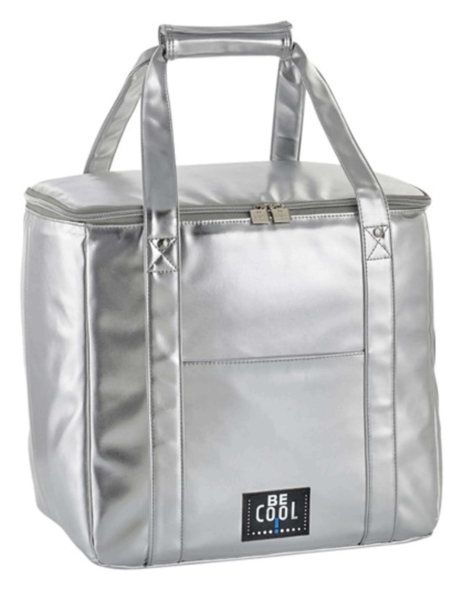 Die BE COOL Kühltasche Silver 36L: Stilvoll, robust und geräumig für frische Snacks und kühle Getränke unterwegs.