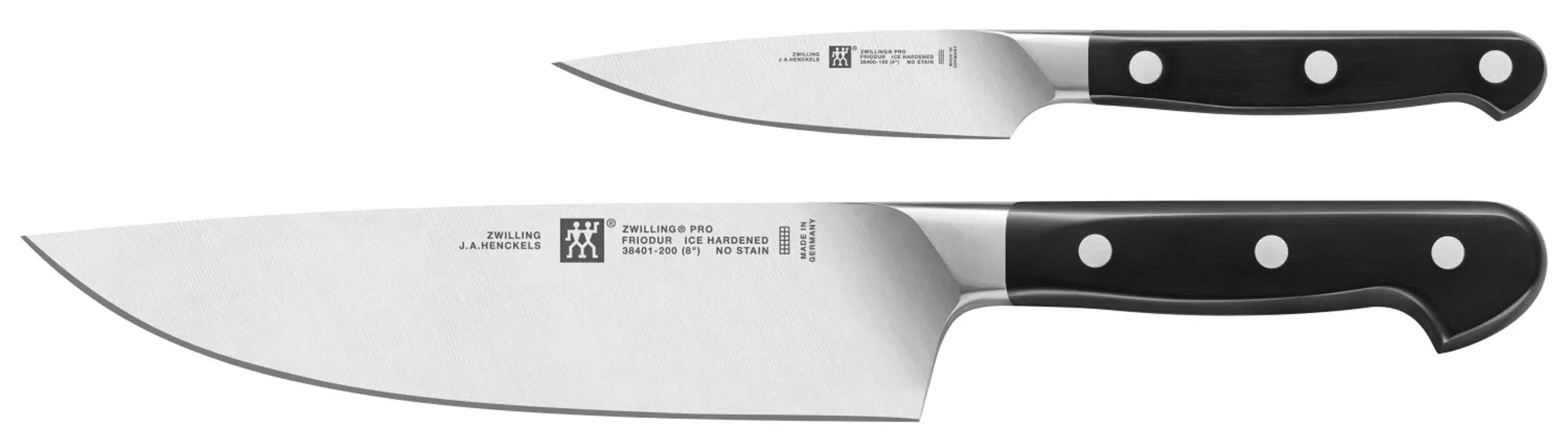 Das 2-tlg. Zwilling Pro Messerset bietet exzellente Schärfe und Langlebigkeit mit ergonomischem Design für Kochliebhaber.