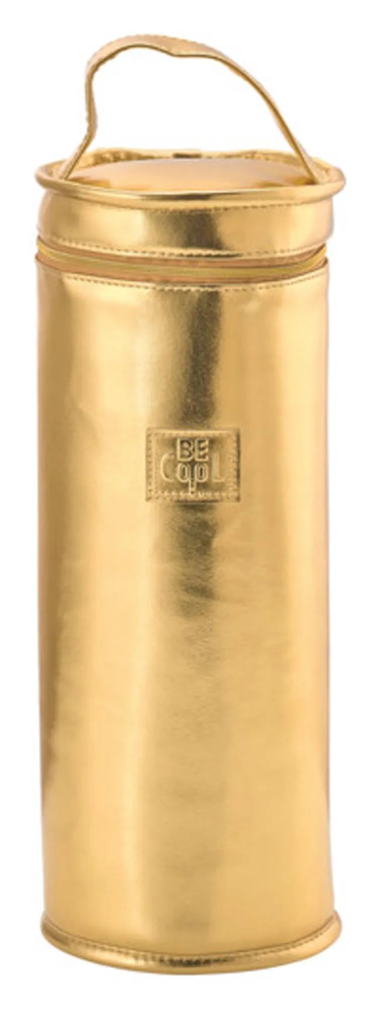 Eleganter Champagnerkühler aus Edelstahl in Gold, ideal für luxuriöse Anlässe und stilvolle Präsentationen.