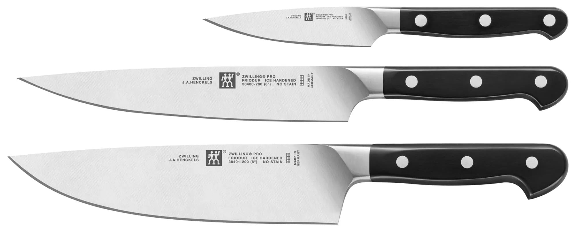 Zwilling Pro Messerset, 3-tlg. (Spick-, Fleisch-,Kochmesser) - KAQTU Design