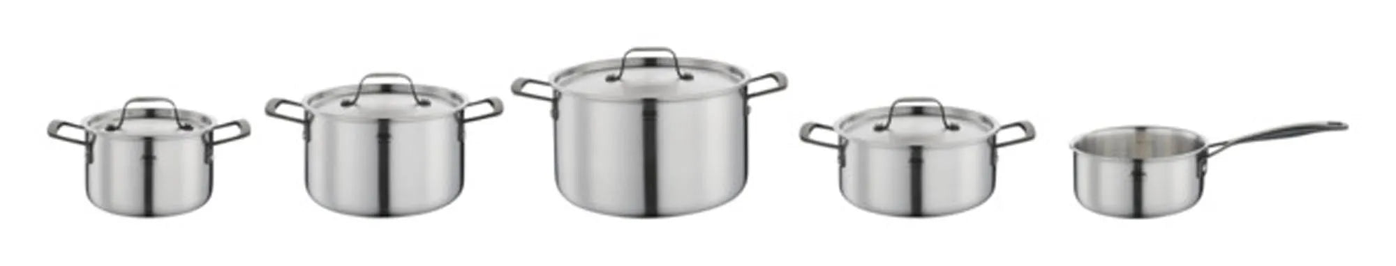 Topf-Set Gourmet 5-teilig  in Silber präsentiert im Onlineshop von KAQTU Design AG. Topf ist von SPRING