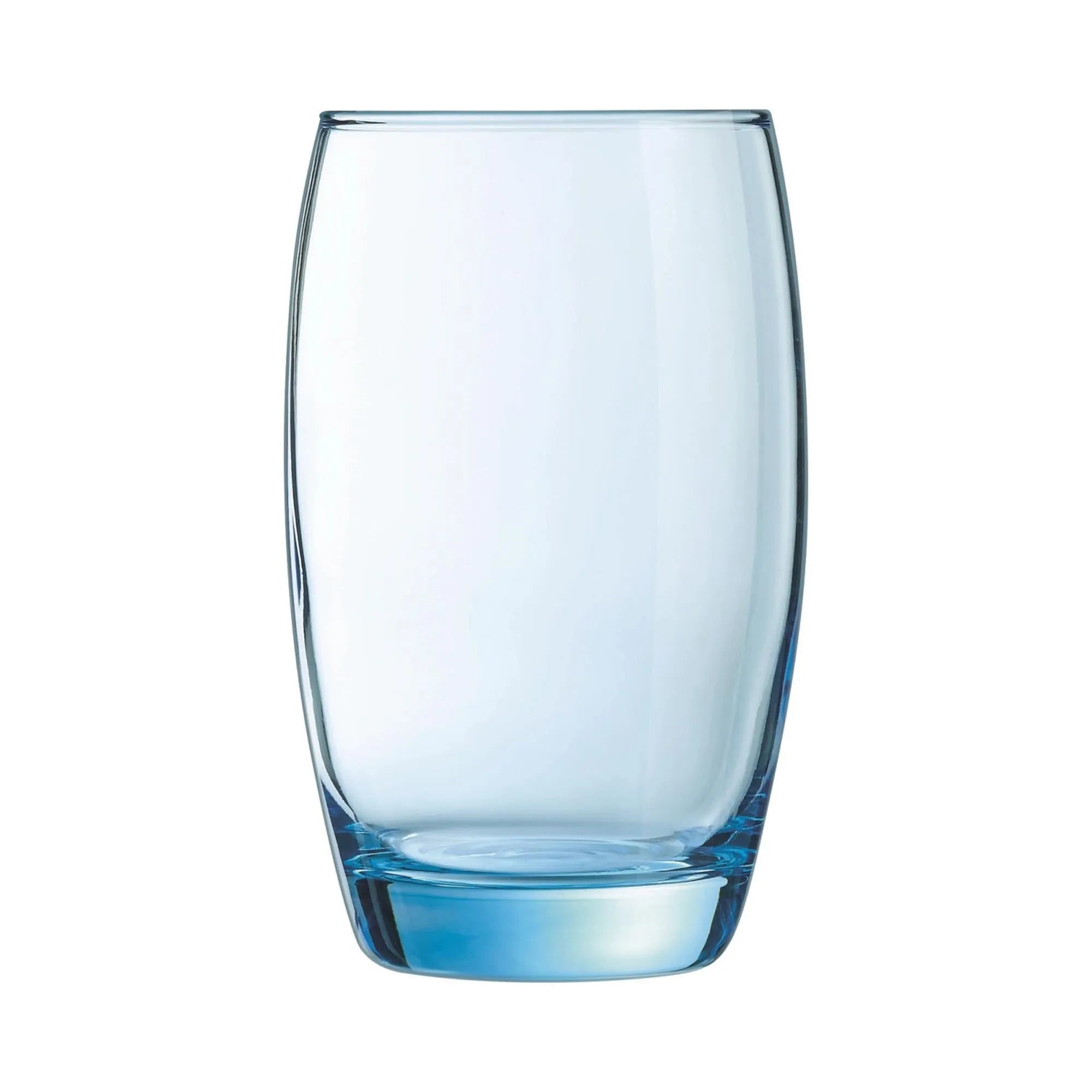 Das Salto eisblaue Wasserglas von Arc France: stilvoll, robust, 0,35L, 7,6cm Ø, 12,1cm H, ideal für Wasser, Saft, Cocktails.