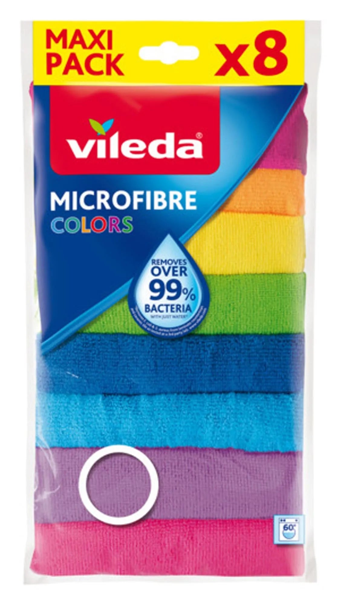 Das VILEDA Microfiber Colors Tuch: stilvoll, saugfähig, langlebig, hygienisch, farbenfroh und umweltfreundlich.