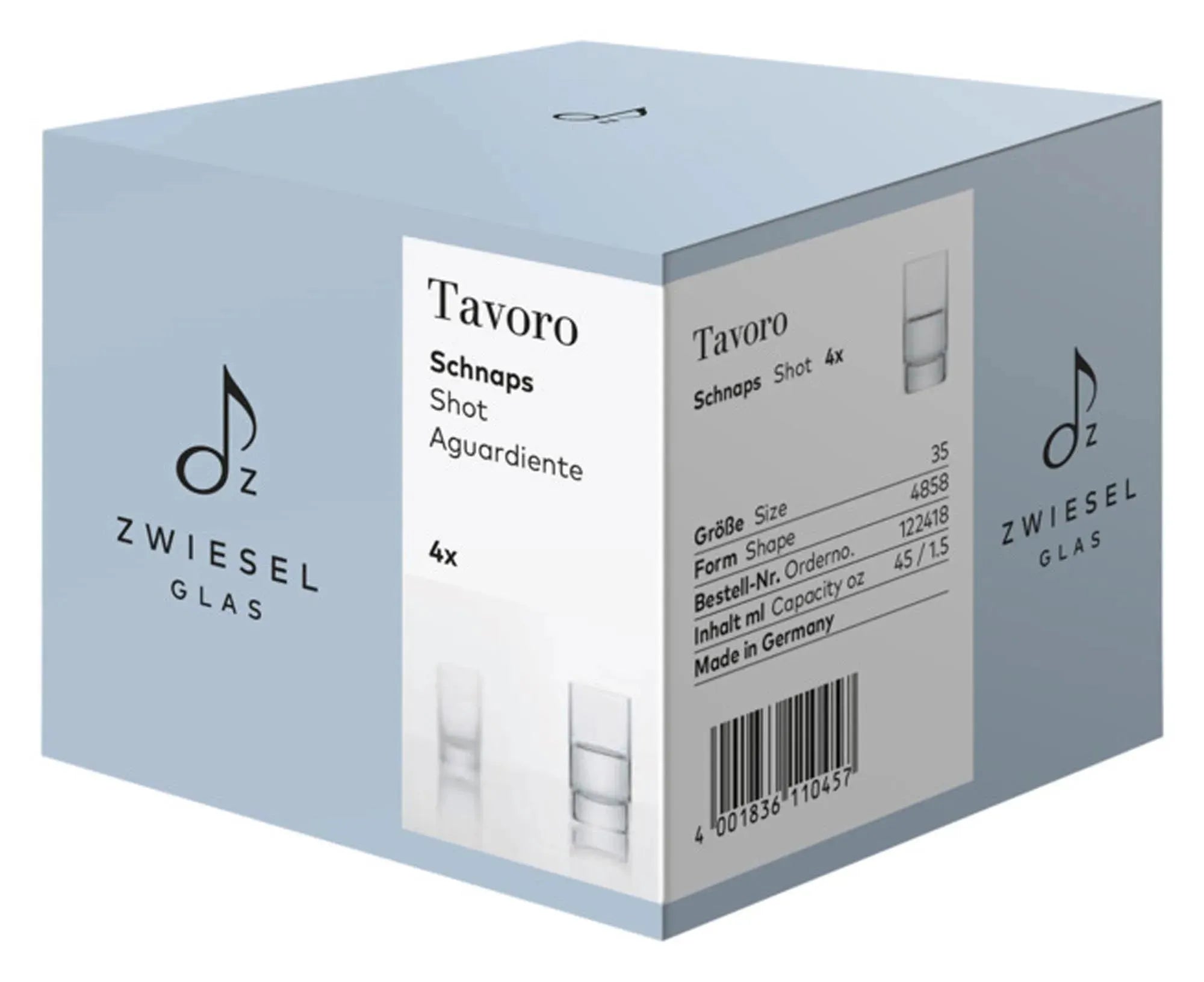 Elegante Tavoro Schnapsgläser 35 ml von ZWIESEL GLAS, 4er Set.