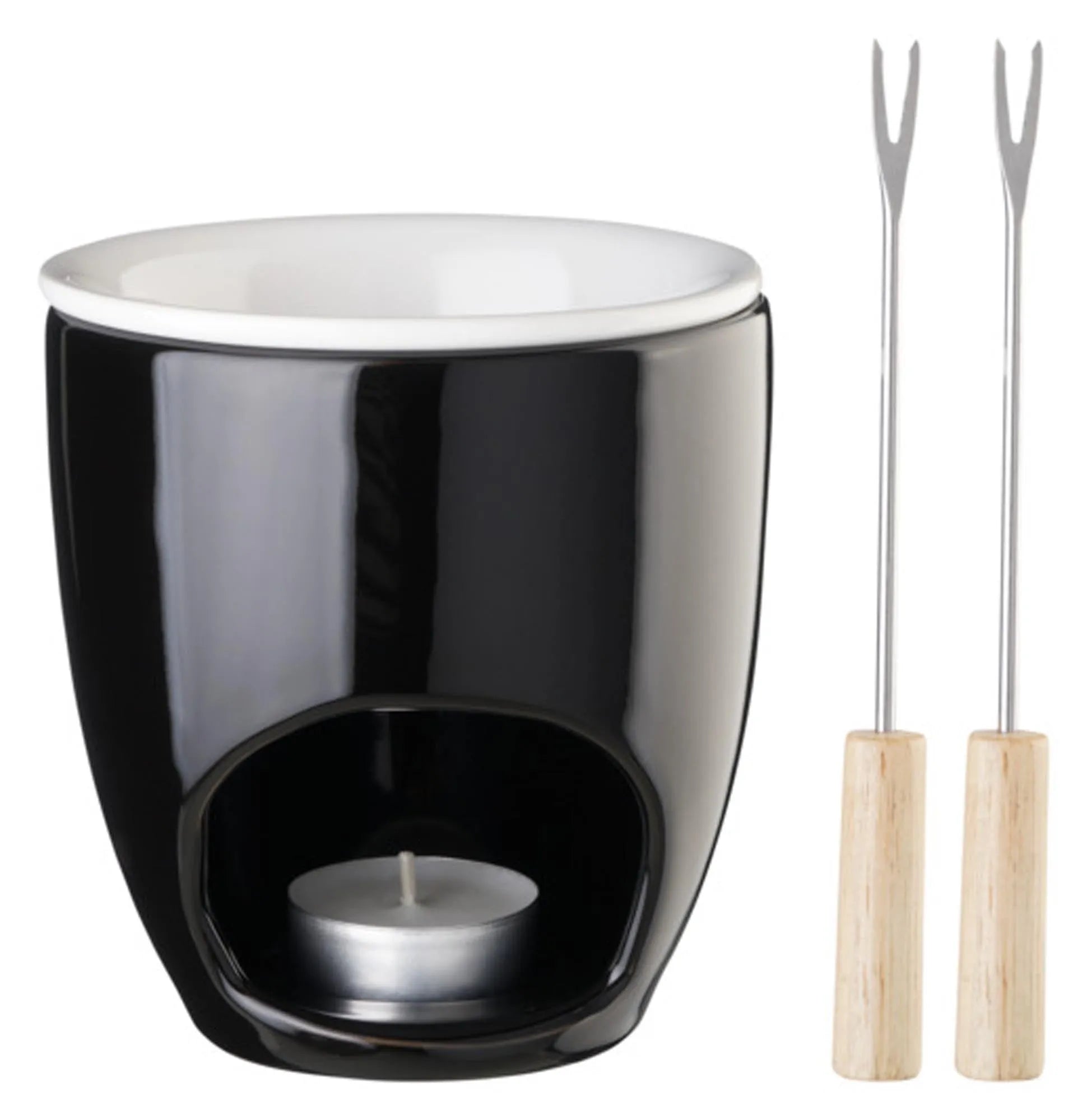 Elegantes 5-teiliges Schoko-Fondue-Set von EVA COLLECTION: Hochwertig, spülmaschinenfest, ideal für gesellige Genussmomente.