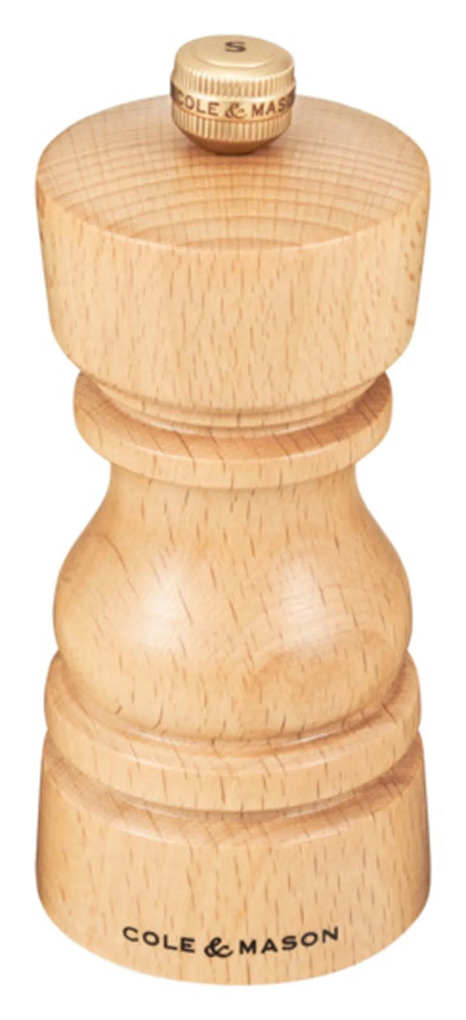 Stilvolle COLE & MASON Salzmühle aus Buche, 13 cm, für Gourmets.