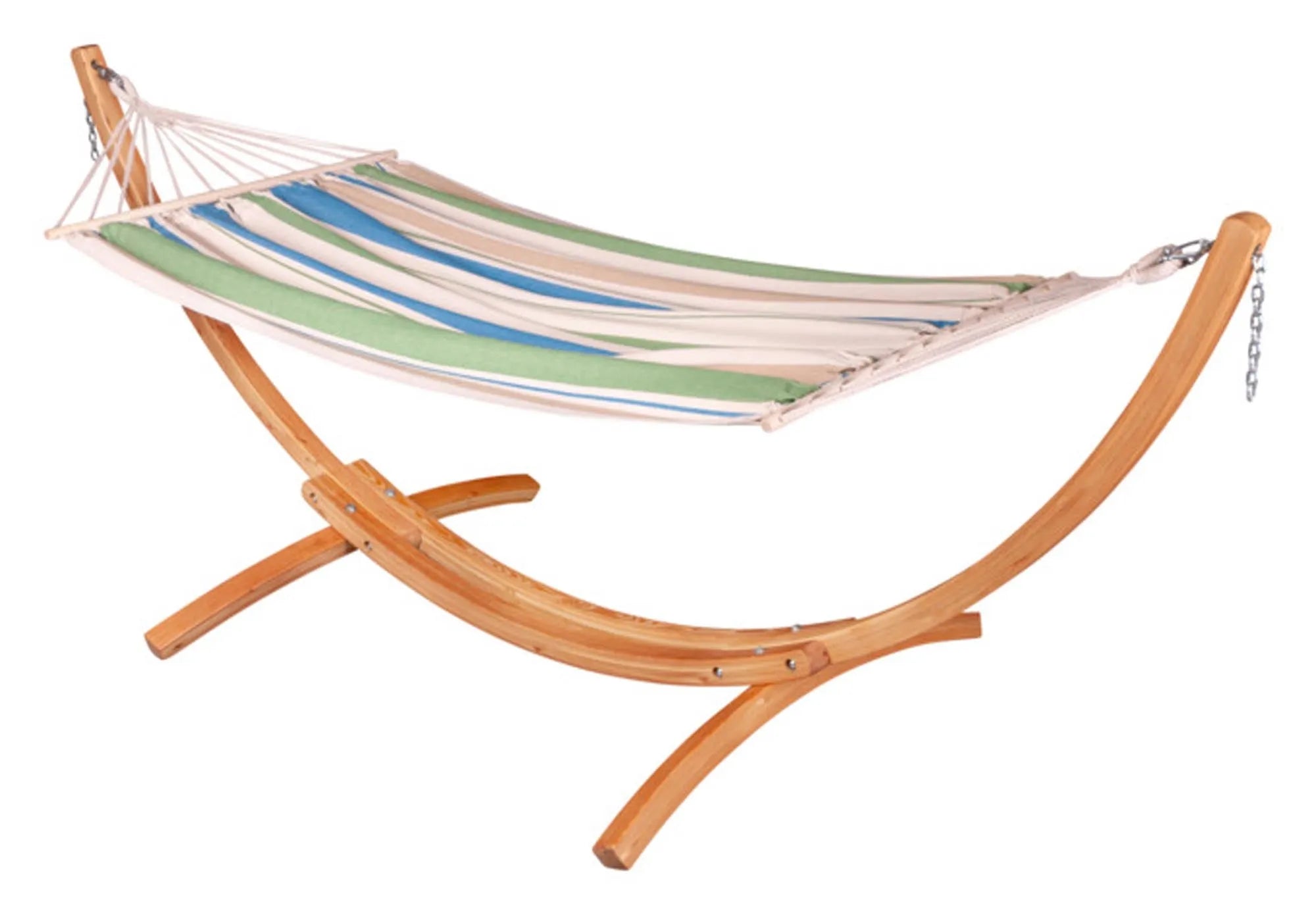 Entspannen Sie stilvoll in der wetterbeständigen Chilllounge® Palma Green Bay Hängematte von LA SIESTA – nachhaltig und komfortabel.