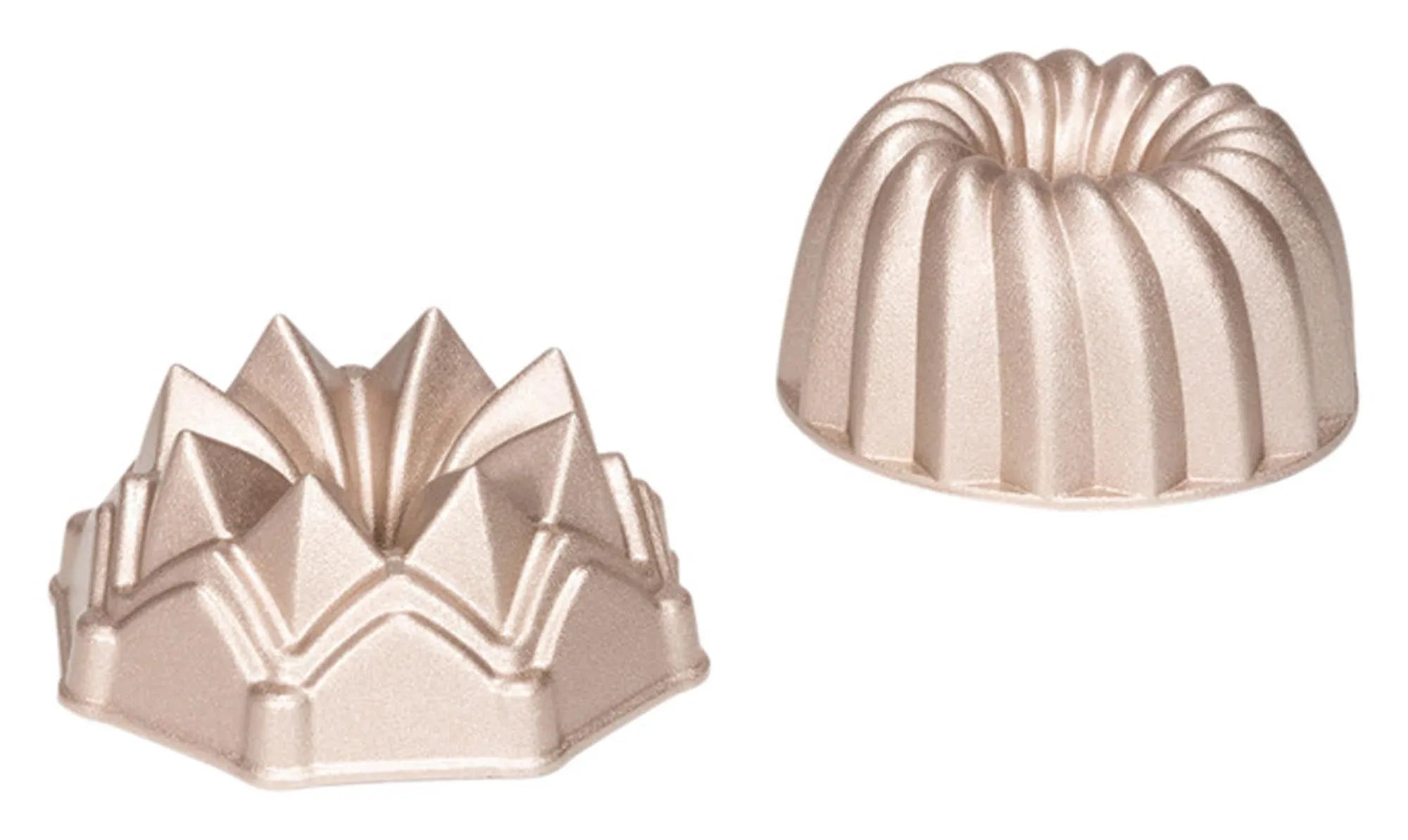 Mini Gugelhupf Backform von PATISSE: Aluguss, Antihaft, 2 Kranz-Designs, perfekt für kleine Kuchen und besondere Anlässe.