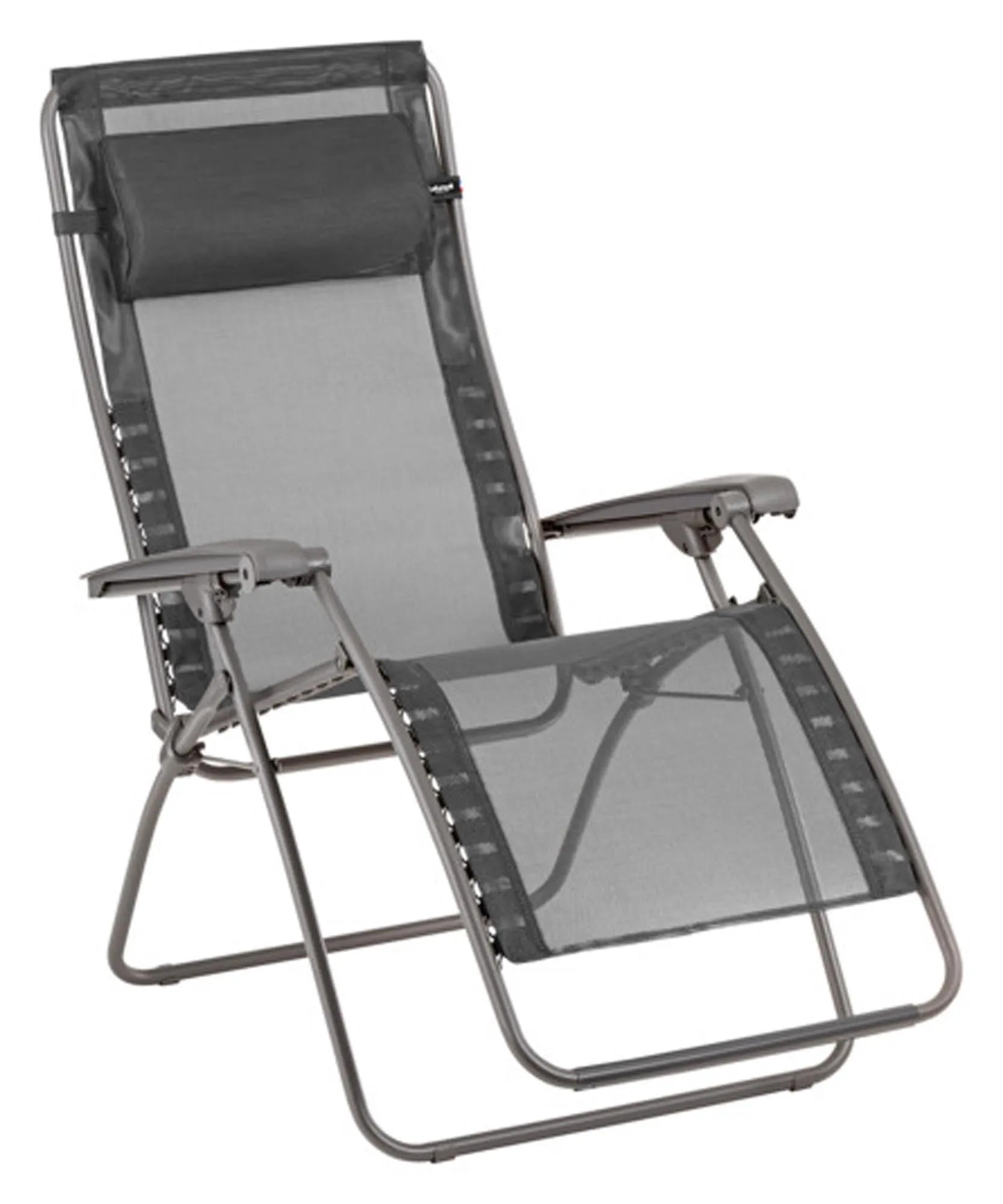 Eleganter LAFUMA Relaxsessel RSXA Clip in Schwarz: Ergonomisch, atmungsaktiv, UV-beständig, ideal für Garten und Camping.