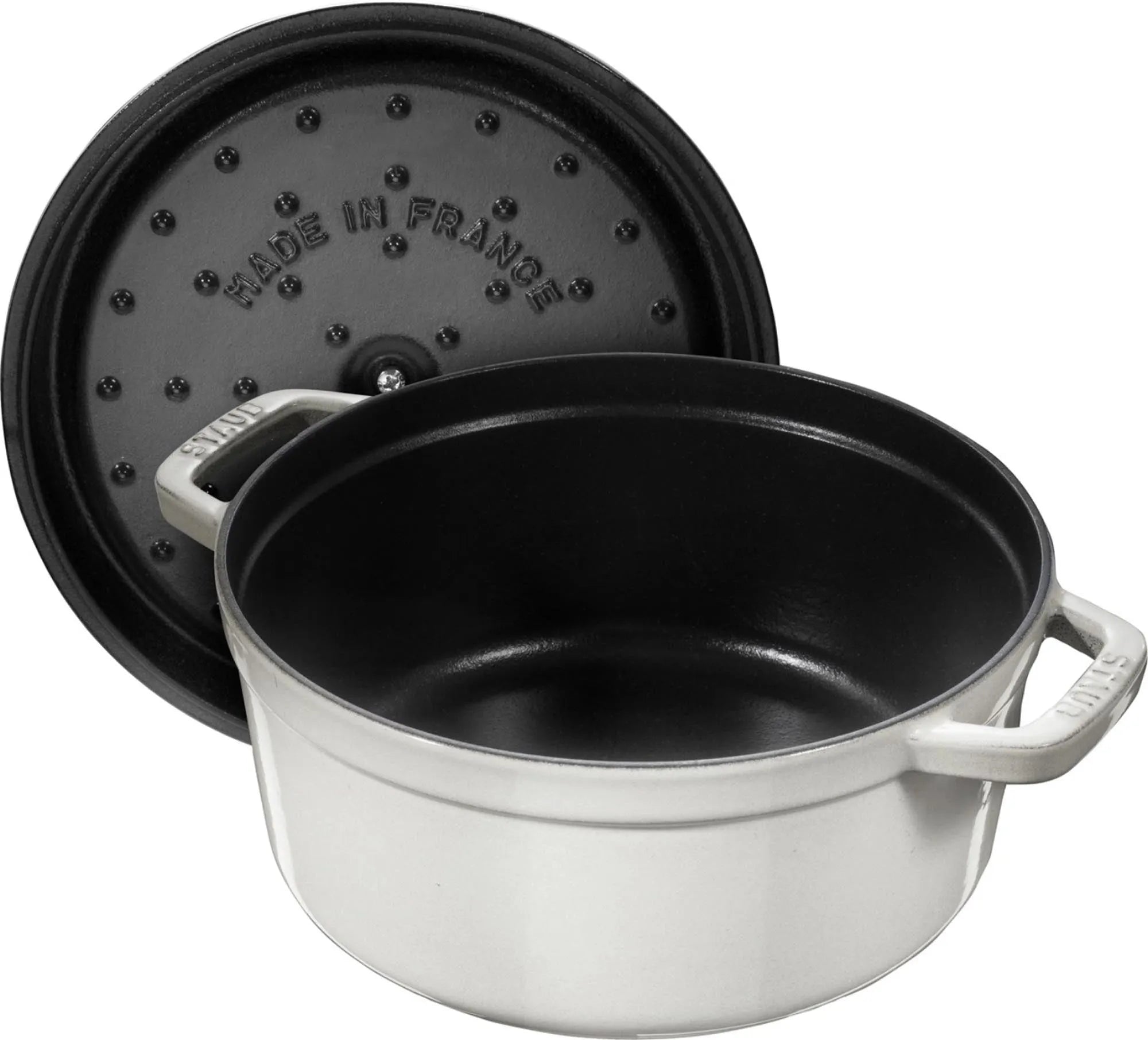 Cocotte rund 1.7l in Weisser Trüffel präsentiert im Onlineshop von KAQTU Design AG. Pfanne/Topf ist von Staub