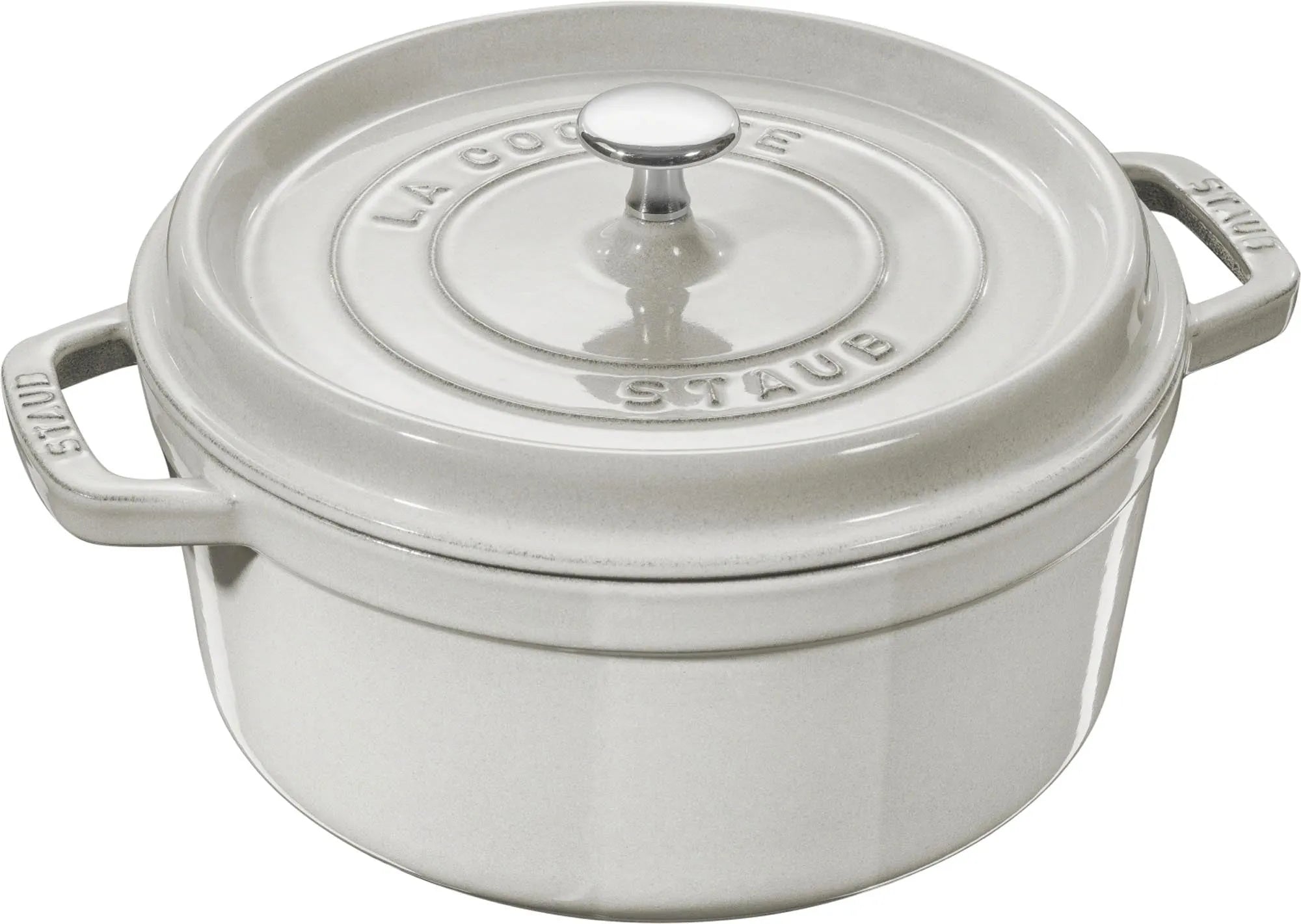 Cocotte 20 cm, rund, Weisser Trüffel, Gusseisen 2.2l - KAQTU Design