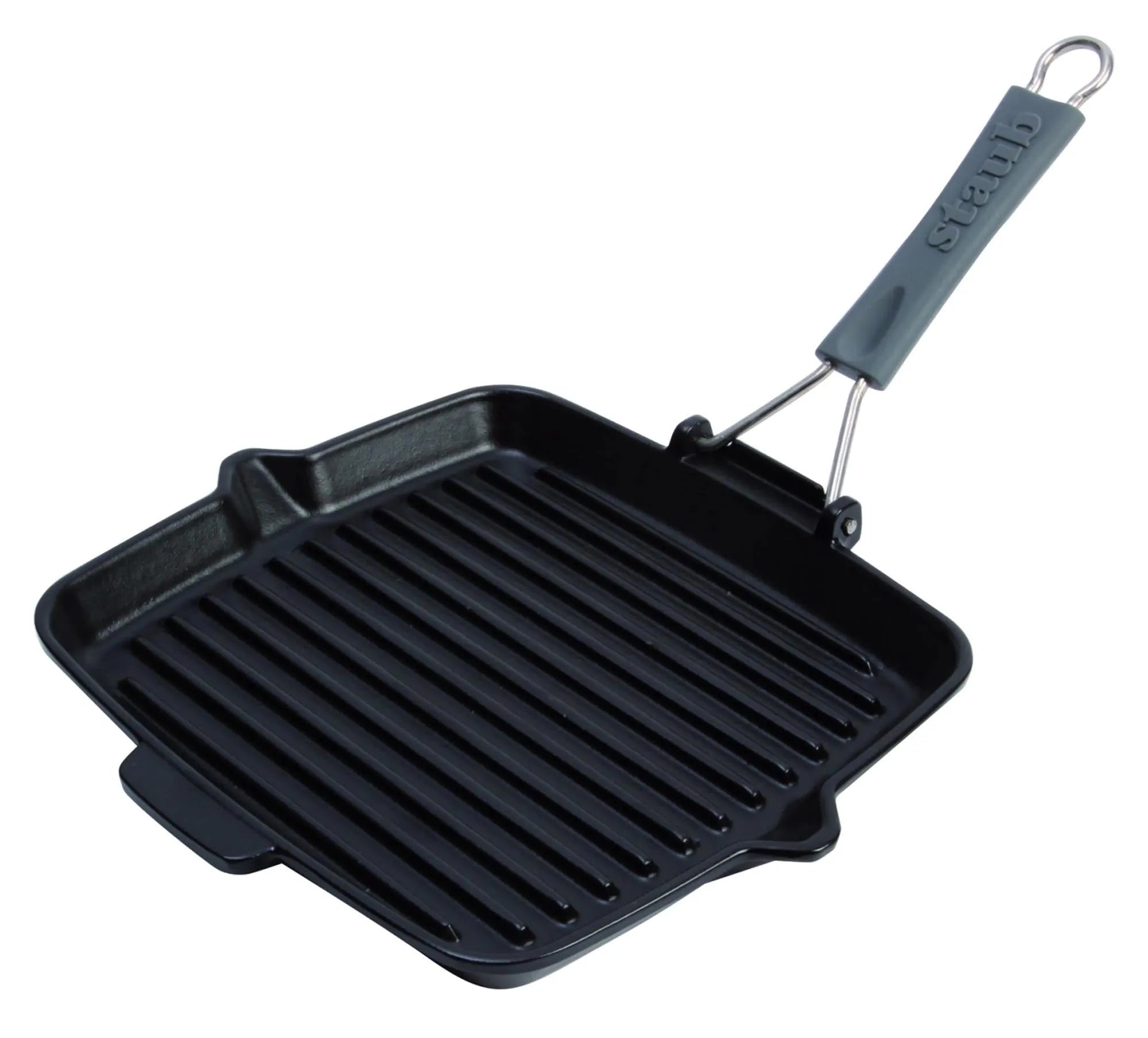 Die quadratische Staub Grillpfanne aus Gusseisen bietet perfekte Wärmeleitung, einfache Reinigung und vielseitige Einsatzmöglichkeiten.