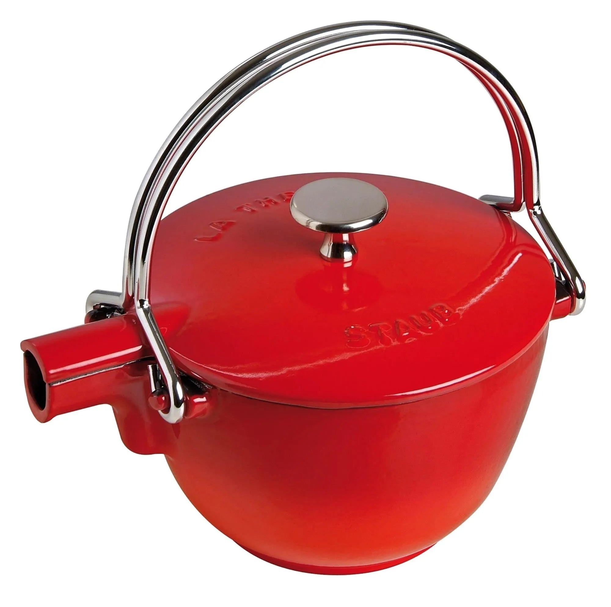 Staub Teekanne Vitamin Kirschrot, 1.15L, Gusseisen, hervorragende Wärmespeicherung, ergonomischer Stahlgriff, pflegeleicht.