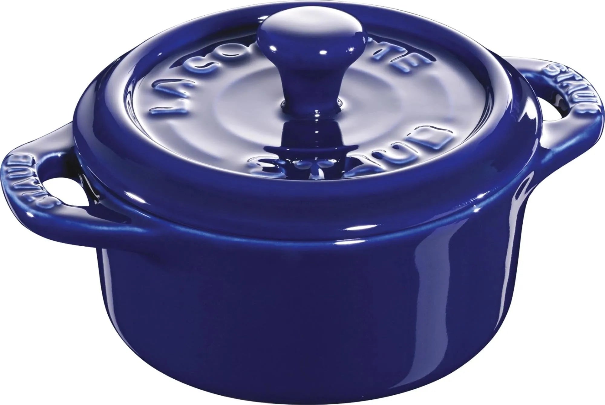 Keramik Mini Cocotte rund, dunkelblau 0.2l  Ø10 cm - KAQTU Design