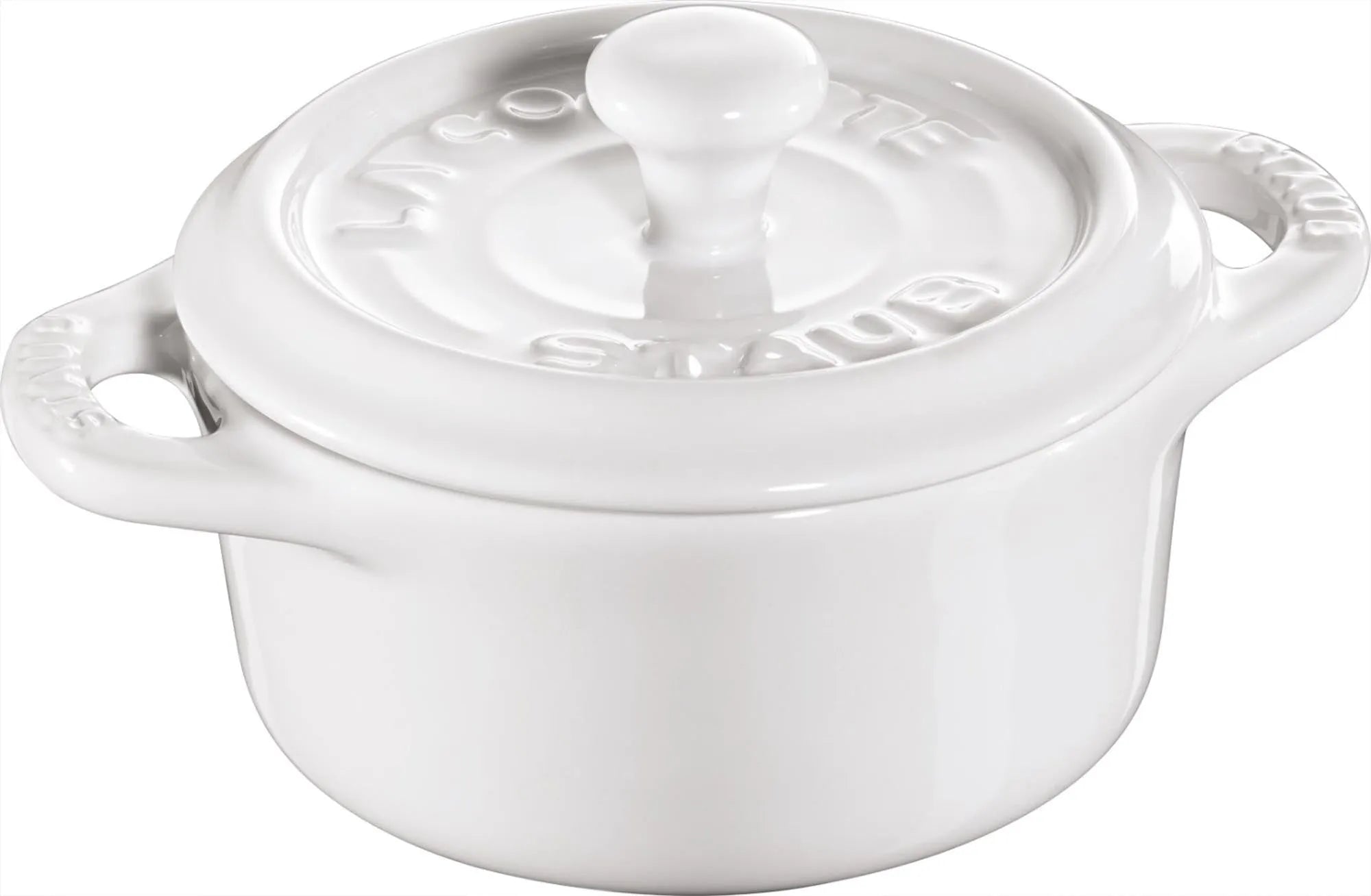 Keramik Mini Cocotte rund, weiss 0.2l Ø10 cm - KAQTU Design