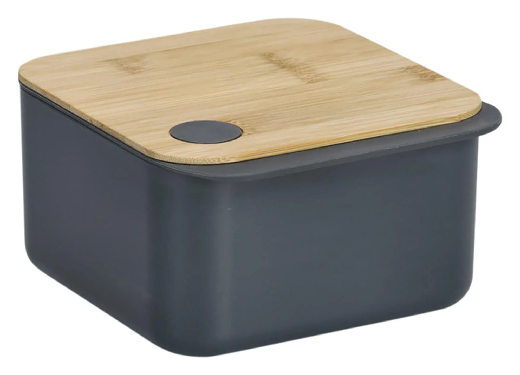 Stilvolle Lunchbox (15.4x14.1x8.2 cm) mit nachhaltigem Bambusdeckel, ideal für frische Snacks unterwegs. BPA-frei, robust und umweltfreundlich.