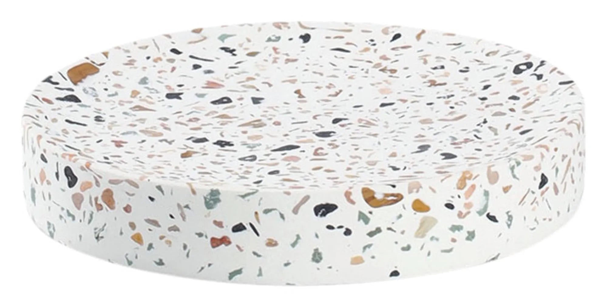 Seifenschale Terrazzo ø 11.6x2 cm in  präsentiert im Onlineshop von KAQTU Design AG. Badzubehör ist von ZELLER PRESENT