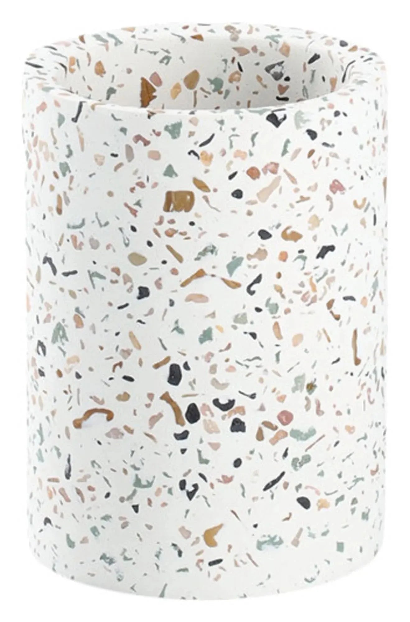 Eleganter Zahnputzbecher Terrazzo von ZELLER PRESENT, 8,2x11 cm, modernes Design, pflegeleicht, ideal für stilvolle Badezimmer.