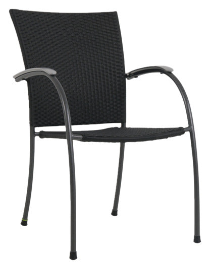 Sessel Salernos schwarz grau in  präsentiert im Onlineshop von KAQTU Design AG. Gartenstuhl mit Armlehnen ist von MWH ORIGINAL